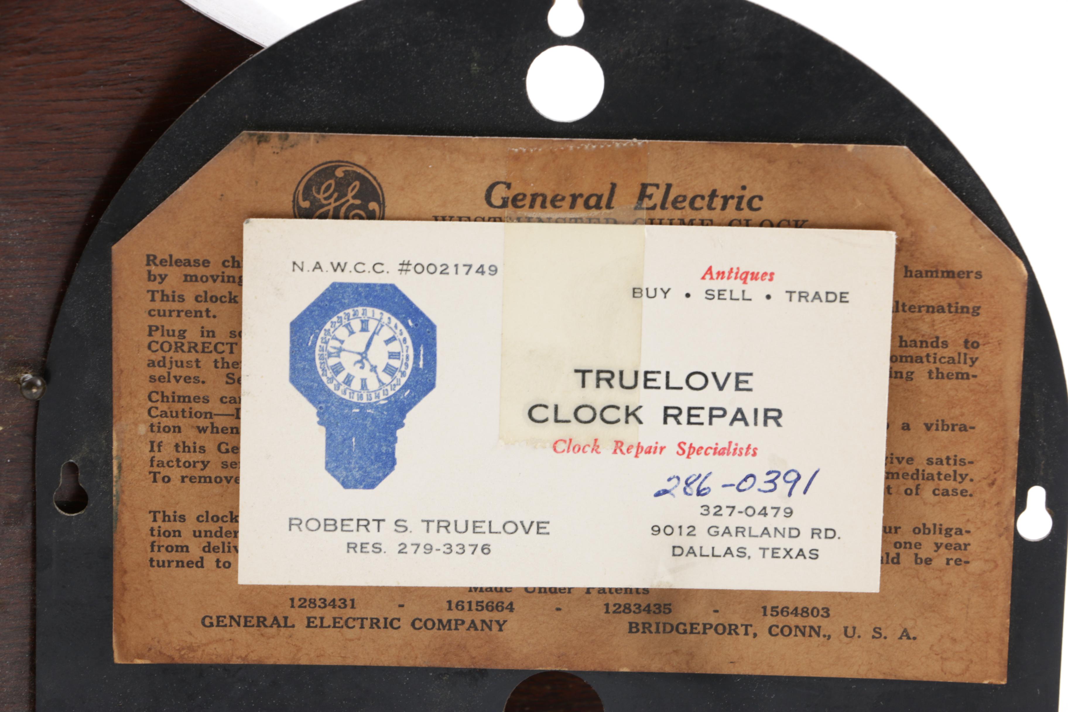 General Electric Model 414 Westminster Chime Clock
