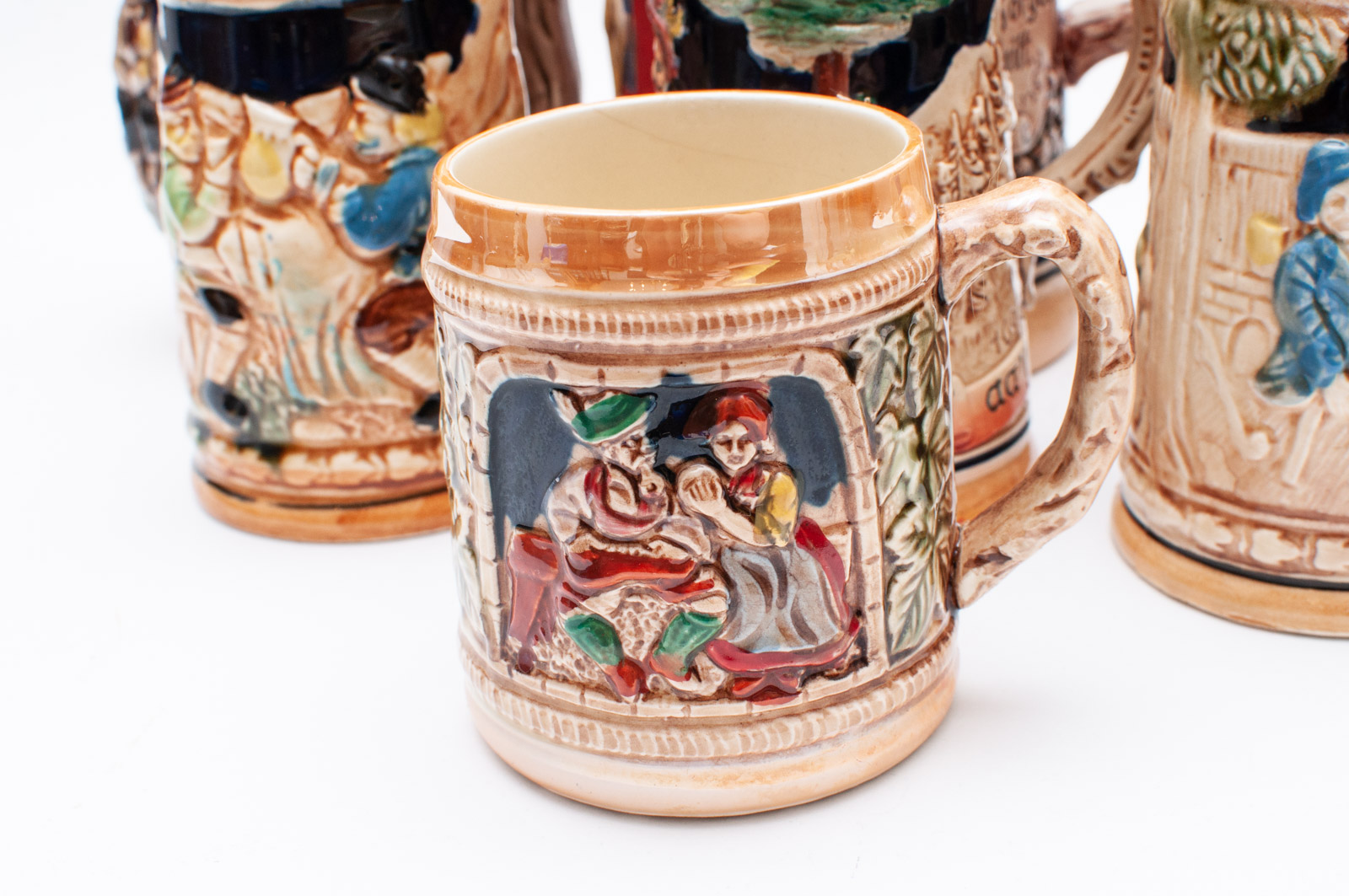 Collection of Beer Steins Including German Music Box Stein