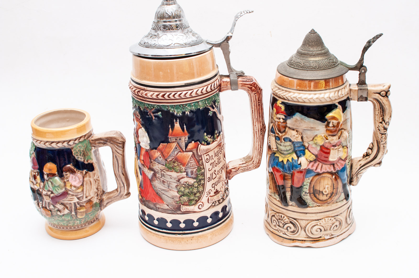 Collection of Beer Steins Including German Music Box Stein