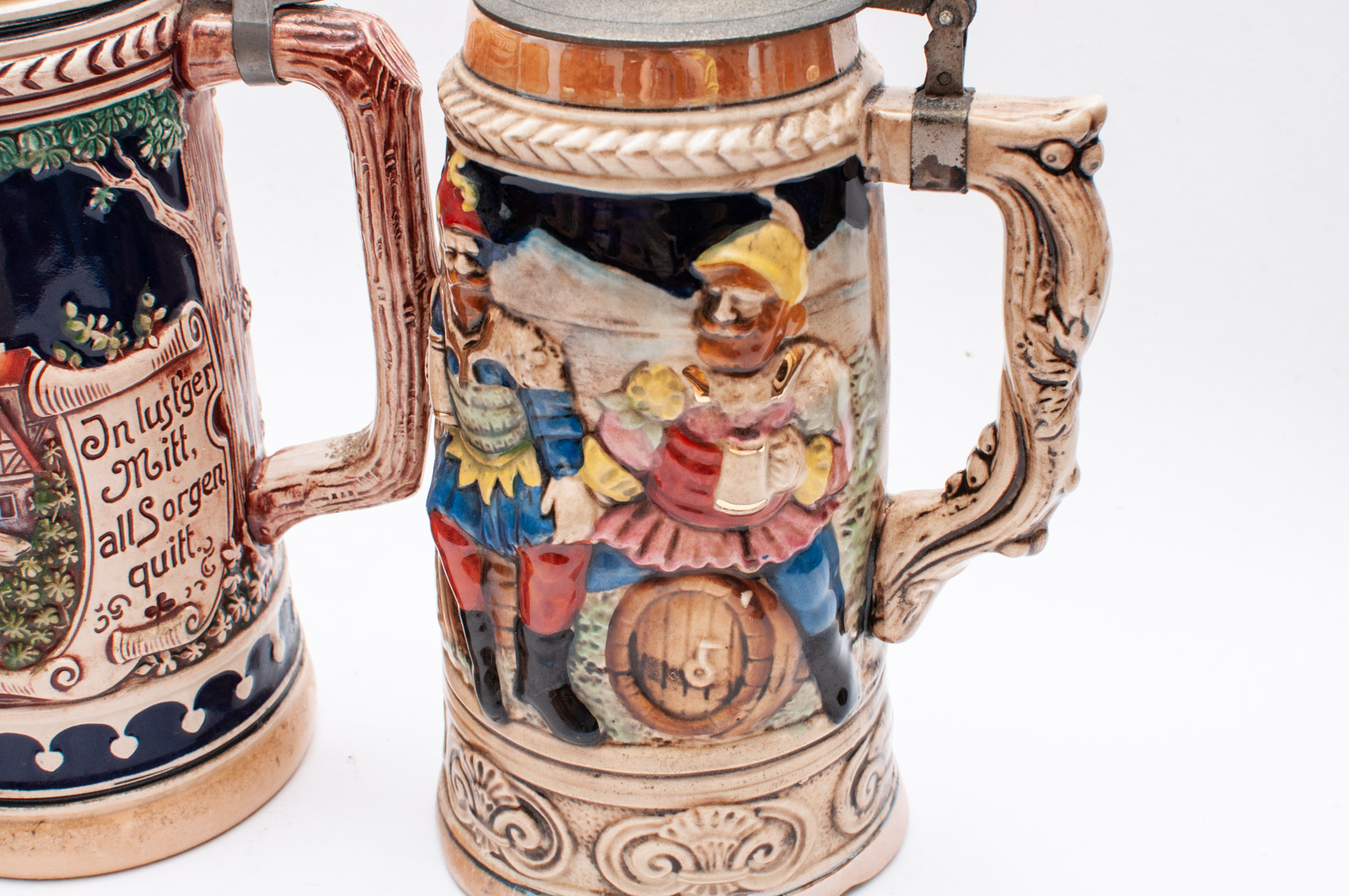 Collection of Beer Steins Including German Music Box Stein