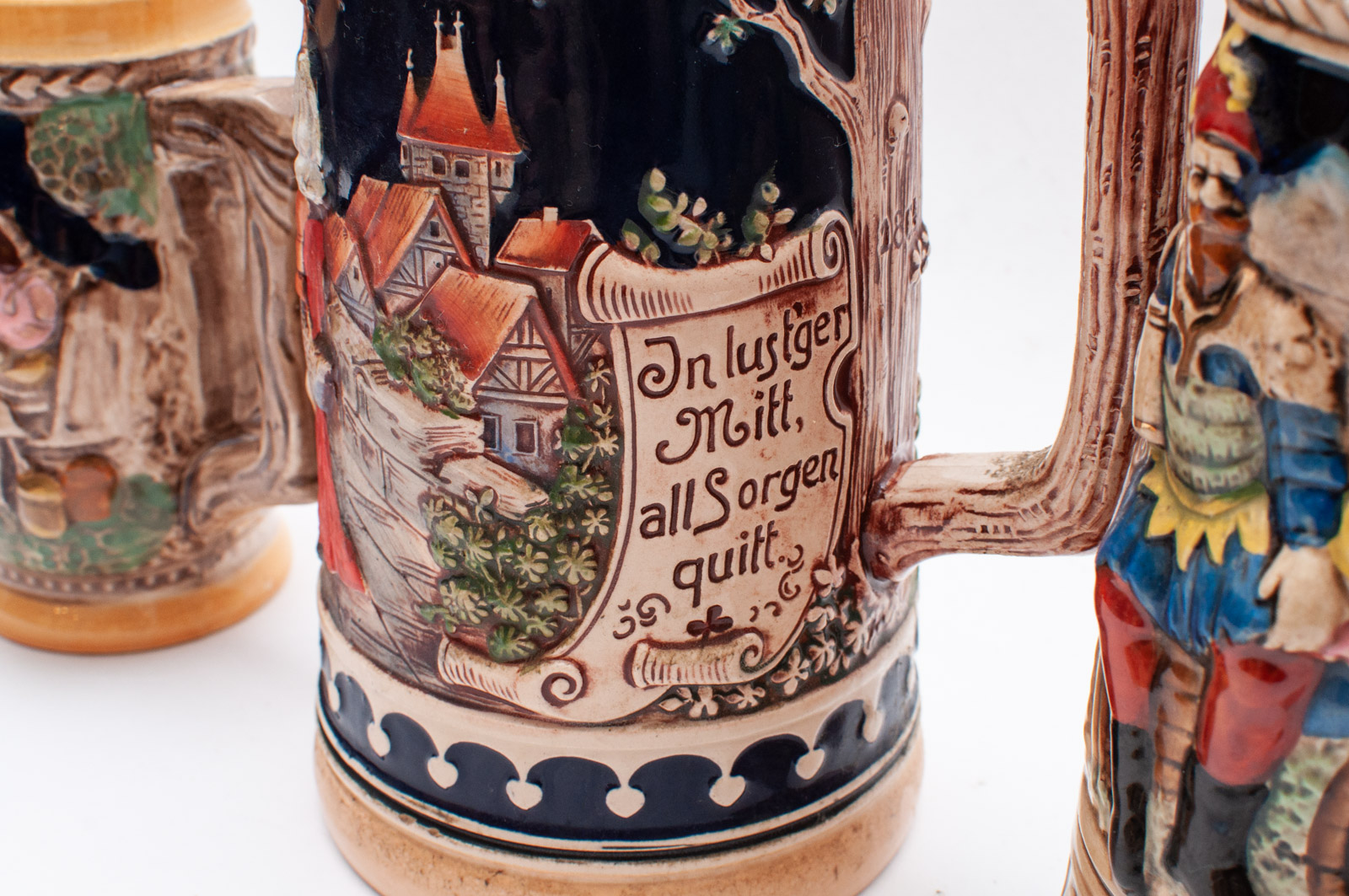 Collection of Beer Steins Including German Music Box Stein
