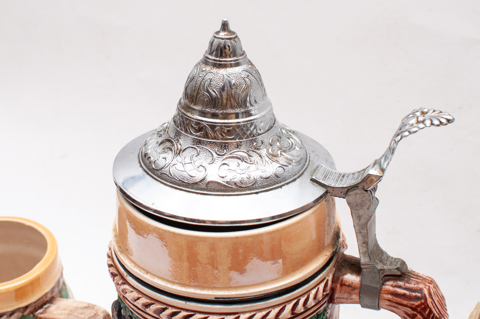 Collection of Beer Steins Including German Music Box Stein