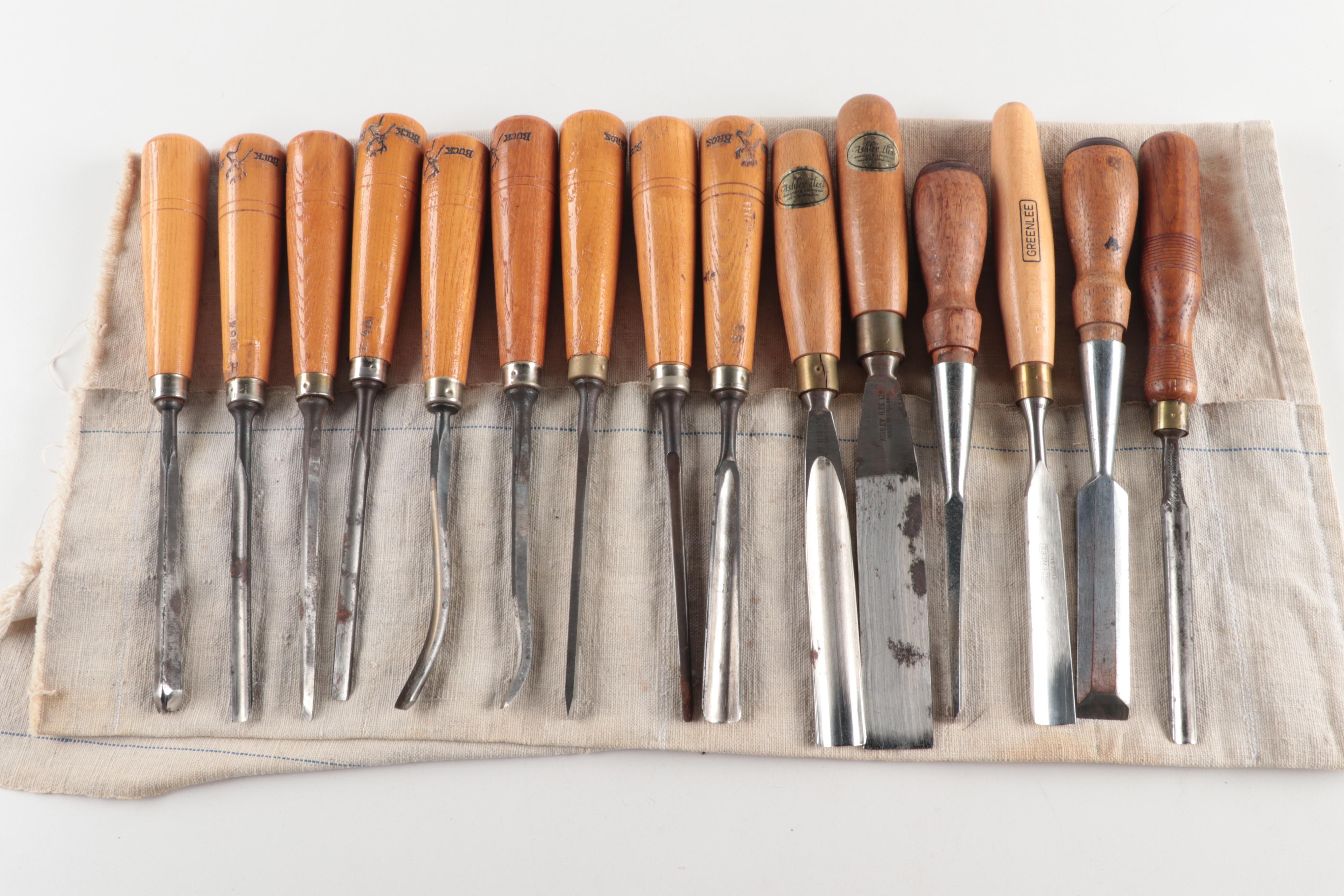 Wood Carving Chisels featuring Buck Bros., Ashley Iles, and Greenlee