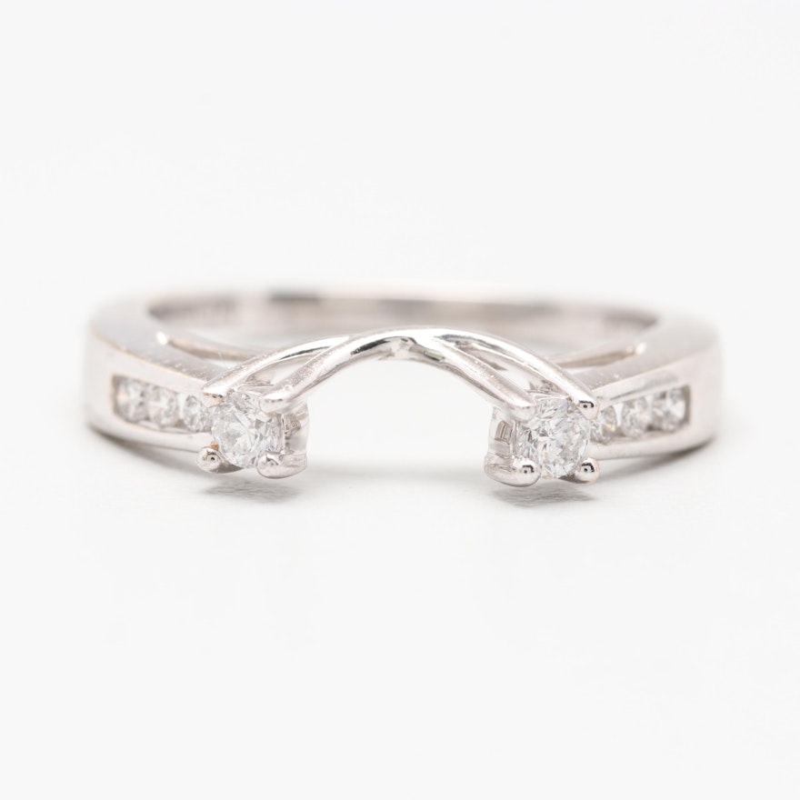 14K White Gold Diamond Enhancer Ring