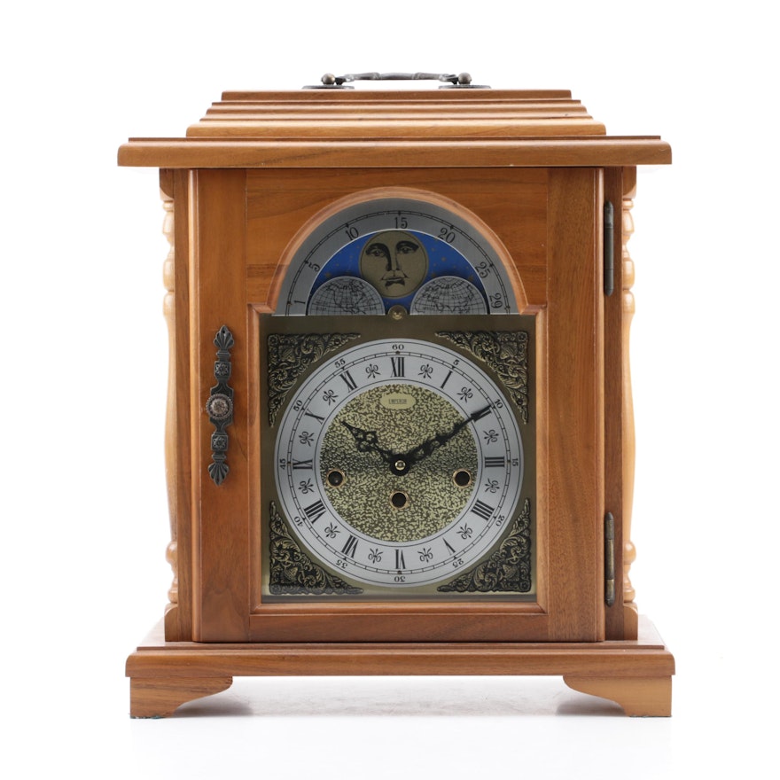 Emperor Carriage Mantel Clock with Franz Hermle Movement and Moon Phase Dial