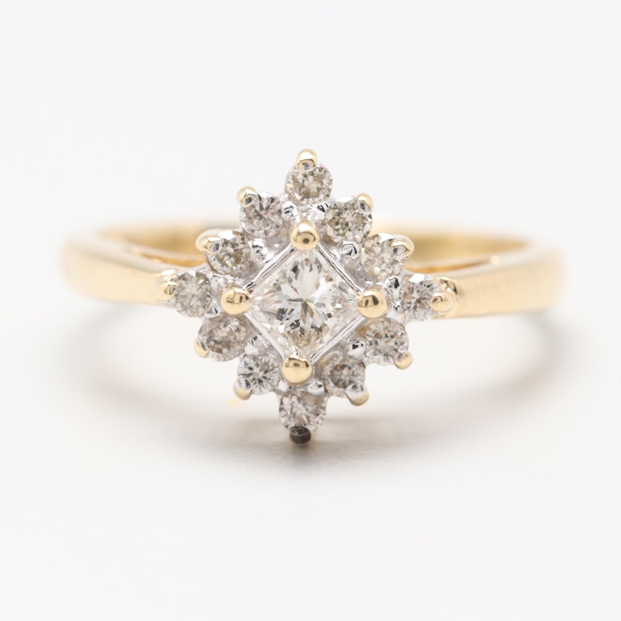 14K Yellow Gold Diamond Ring