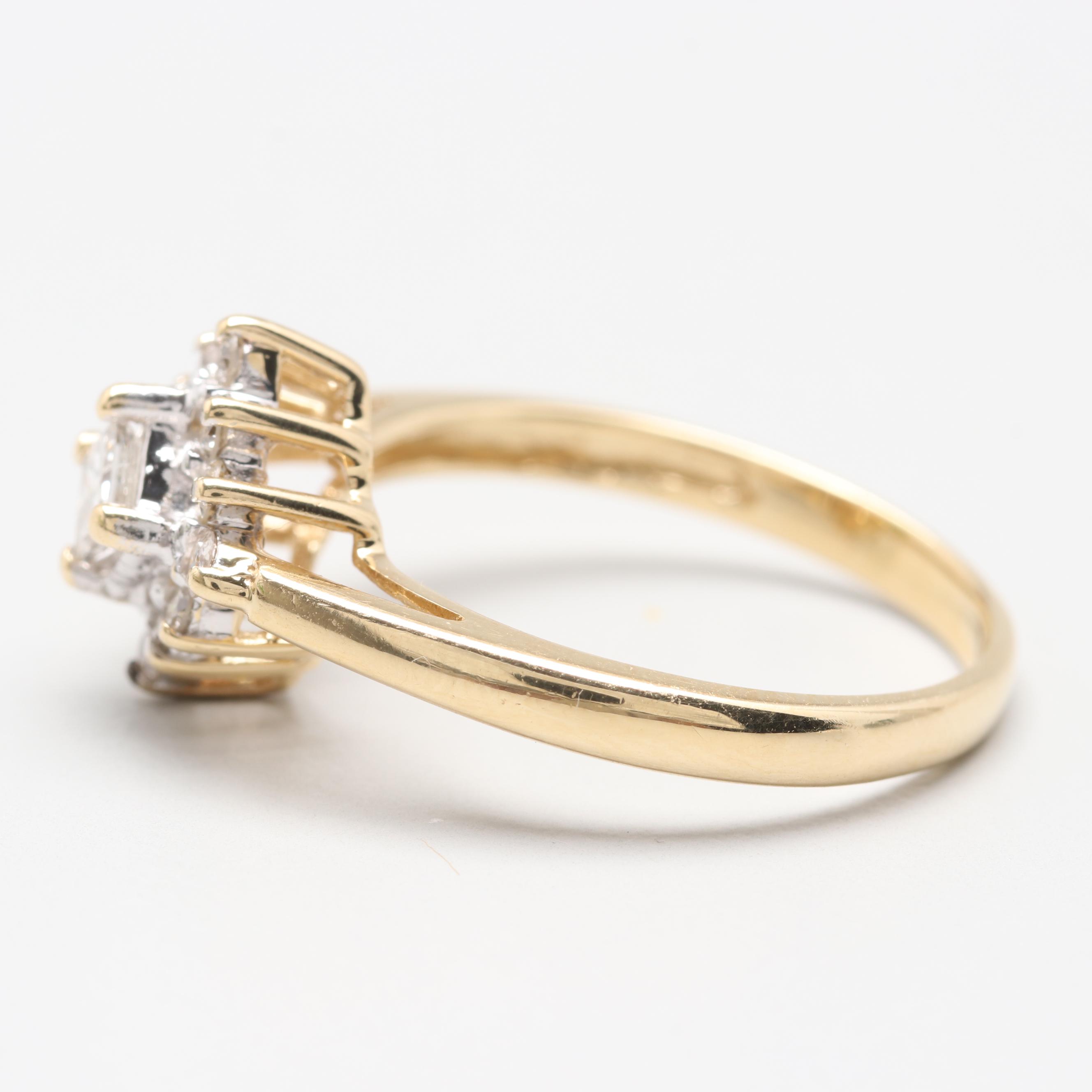 14K Yellow Gold Diamond Ring