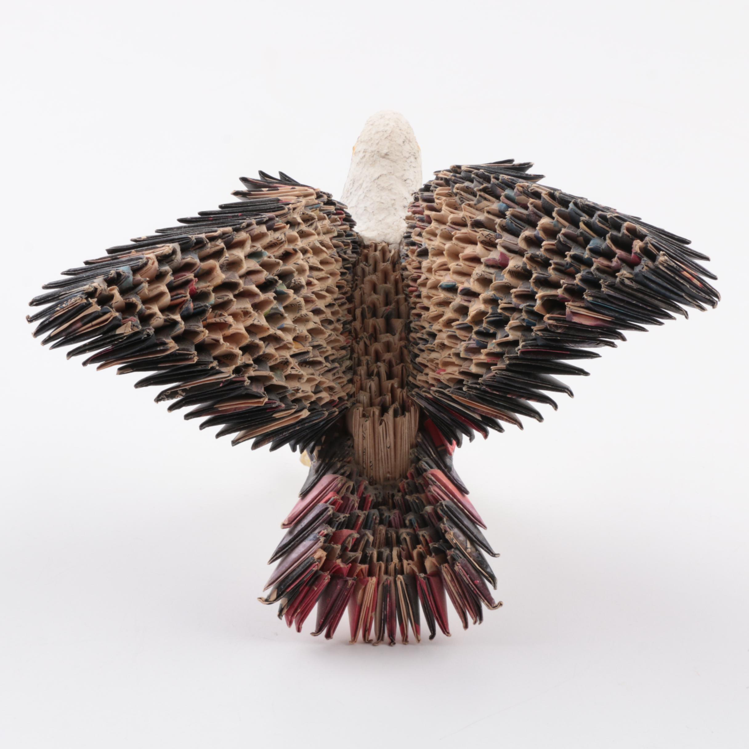 Golden Venture Prison Art Rolled Paper Eagle Sculpture