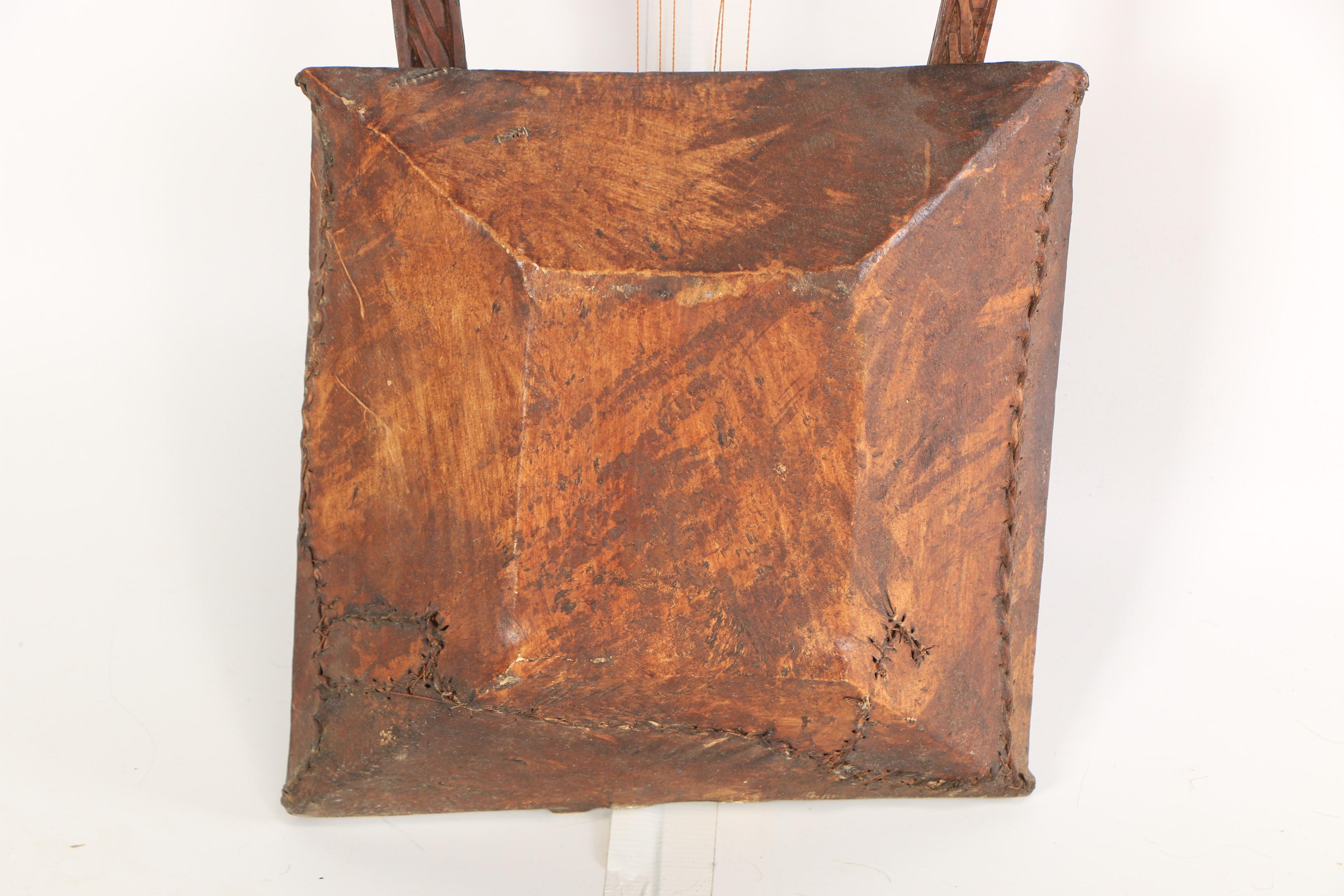 Handmade Wood and Hide Kenyan Nyatiti Lyre