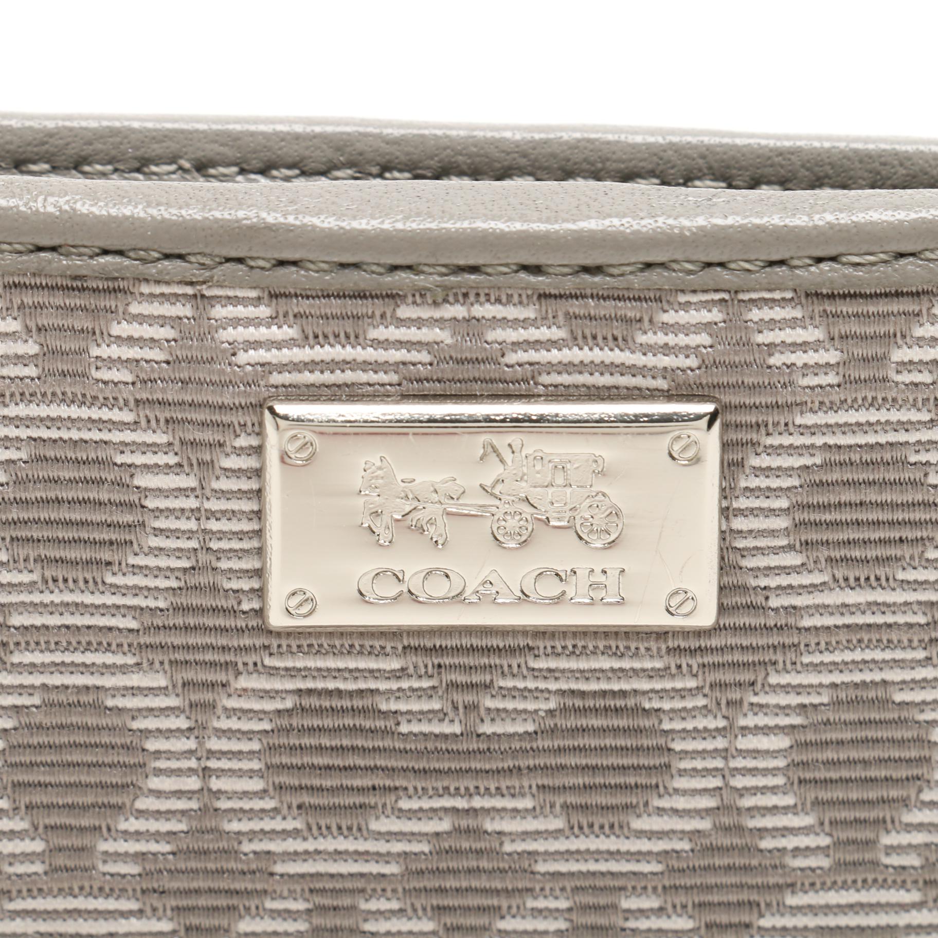 New Coach Monogram Grey Leather Wallet With Tag