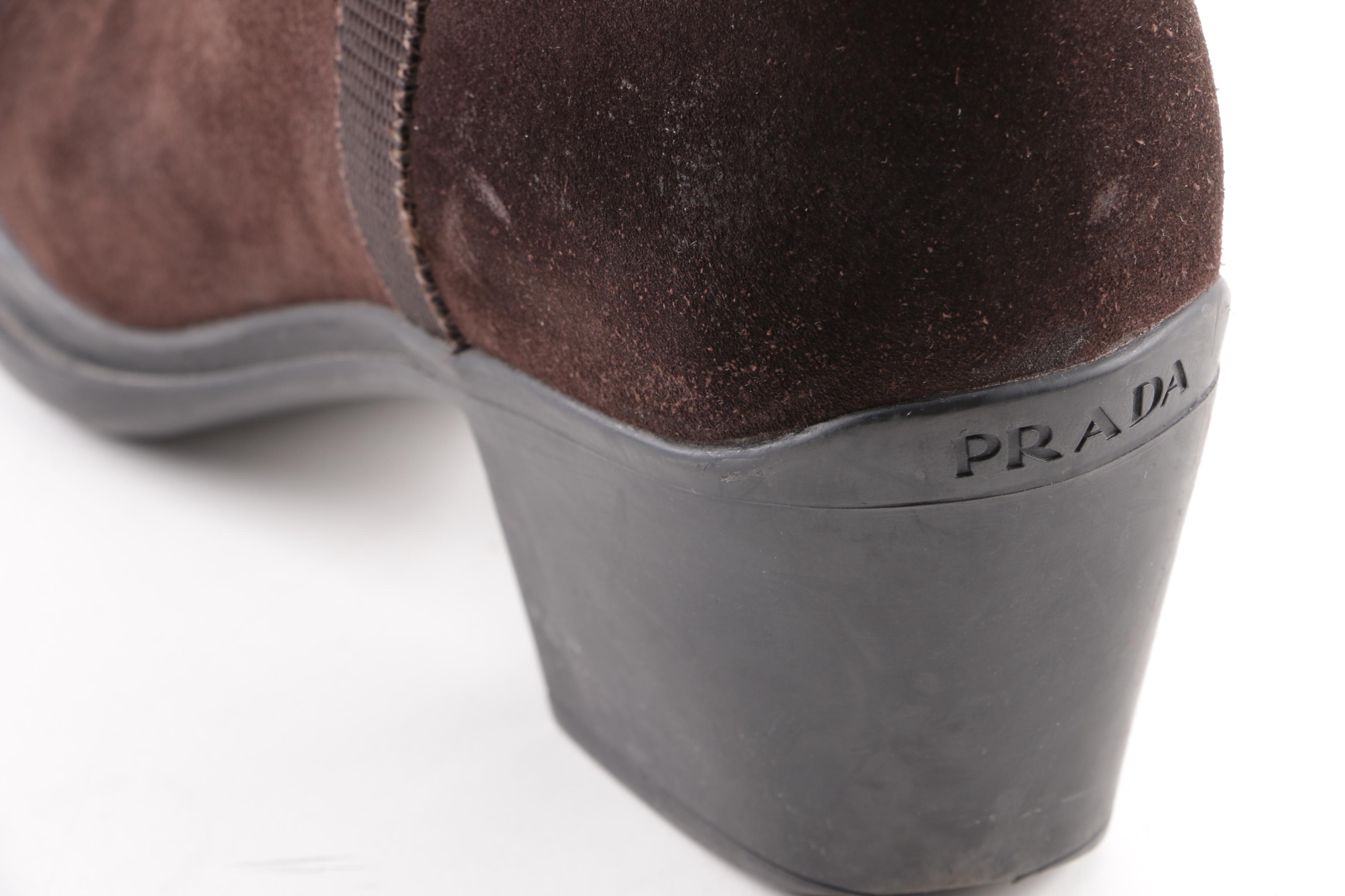 Women's Prada Brown Suede Boots