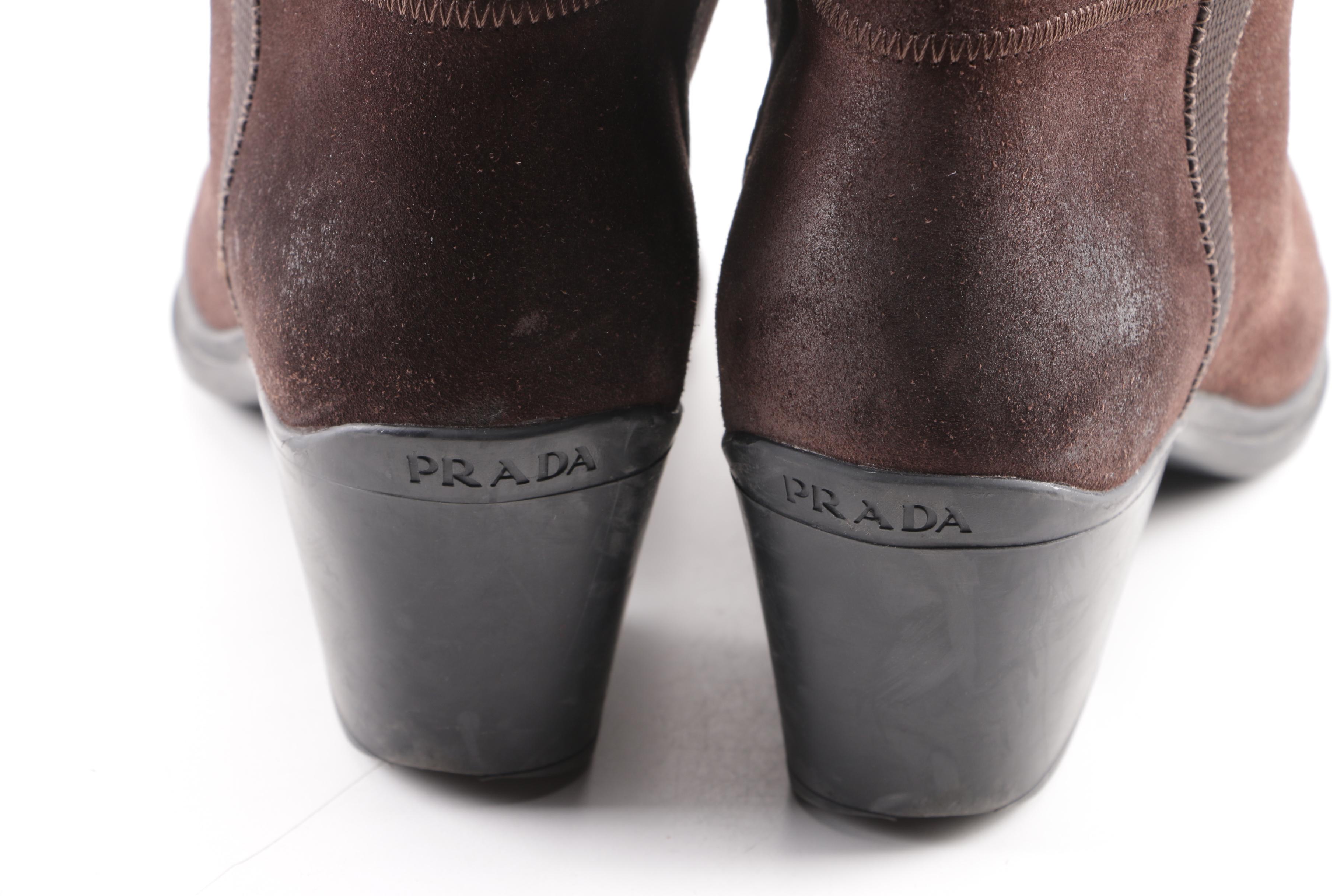 Women's Prada Brown Suede Boots