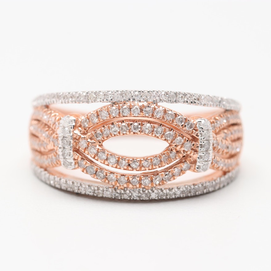 Alwand Vahan 10K Rose Gold Diamond Ring