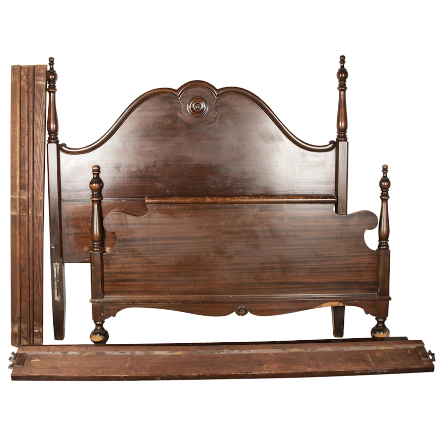 Victorian Mahogany Full Size Bed Frame, Late 19th Century