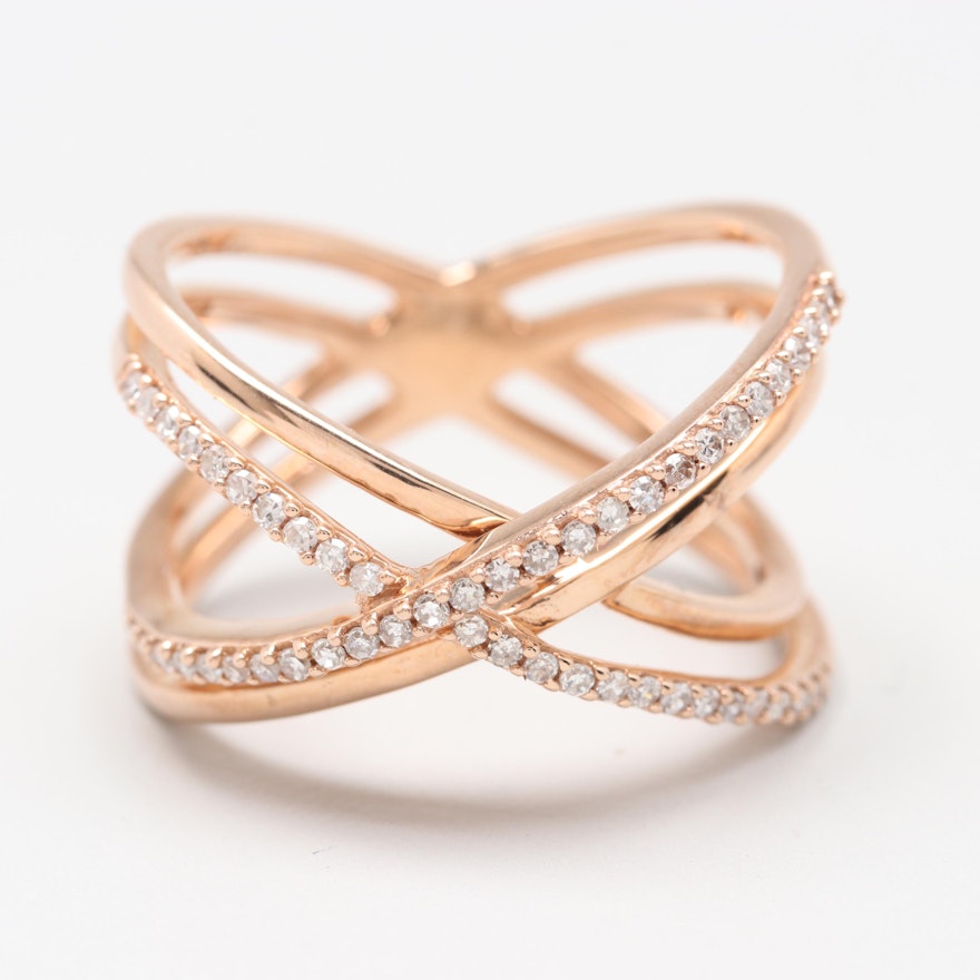 10K Rose Gold Diamond Ring