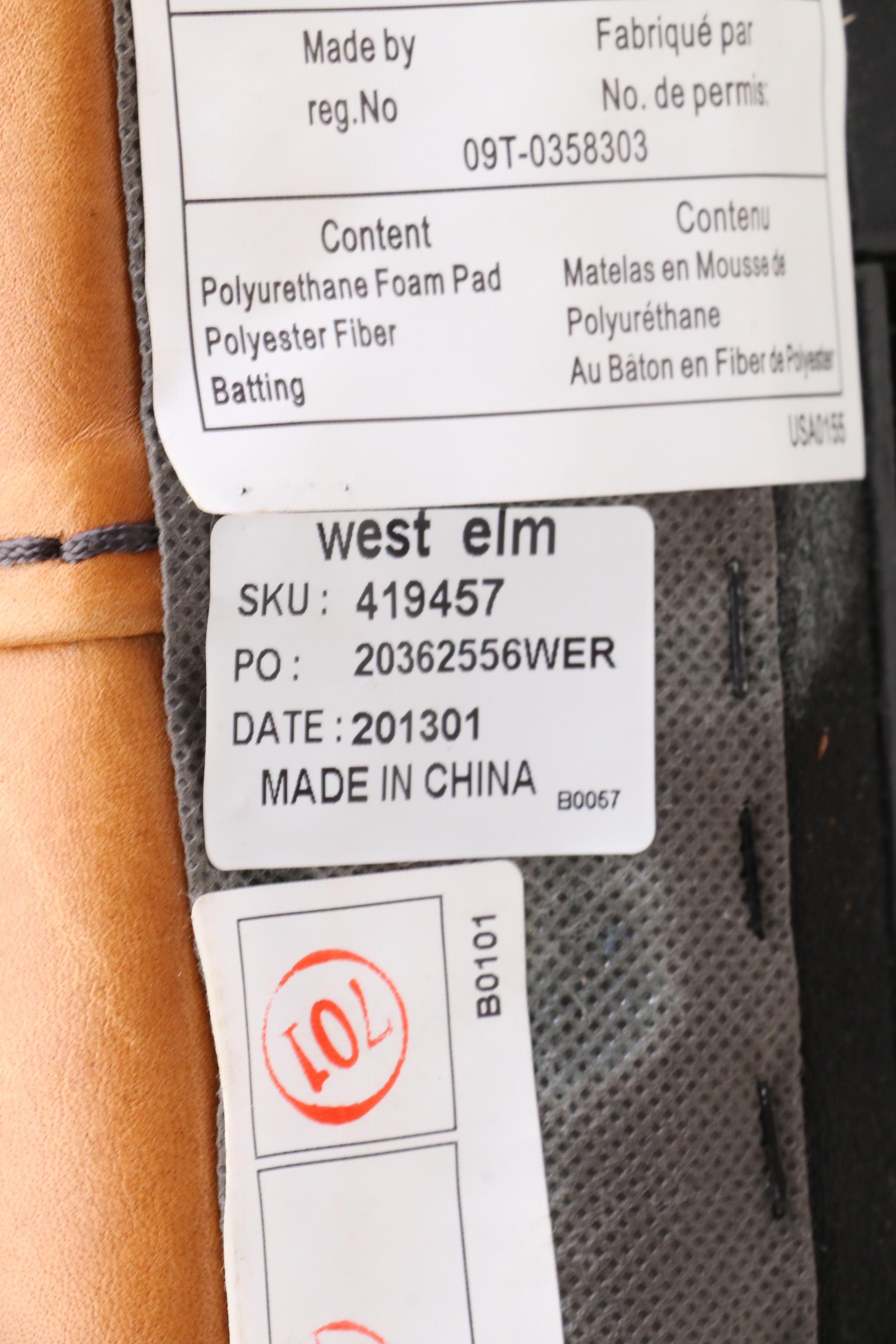 Contemporary West Elm "Sedgwick" Leather Recliner