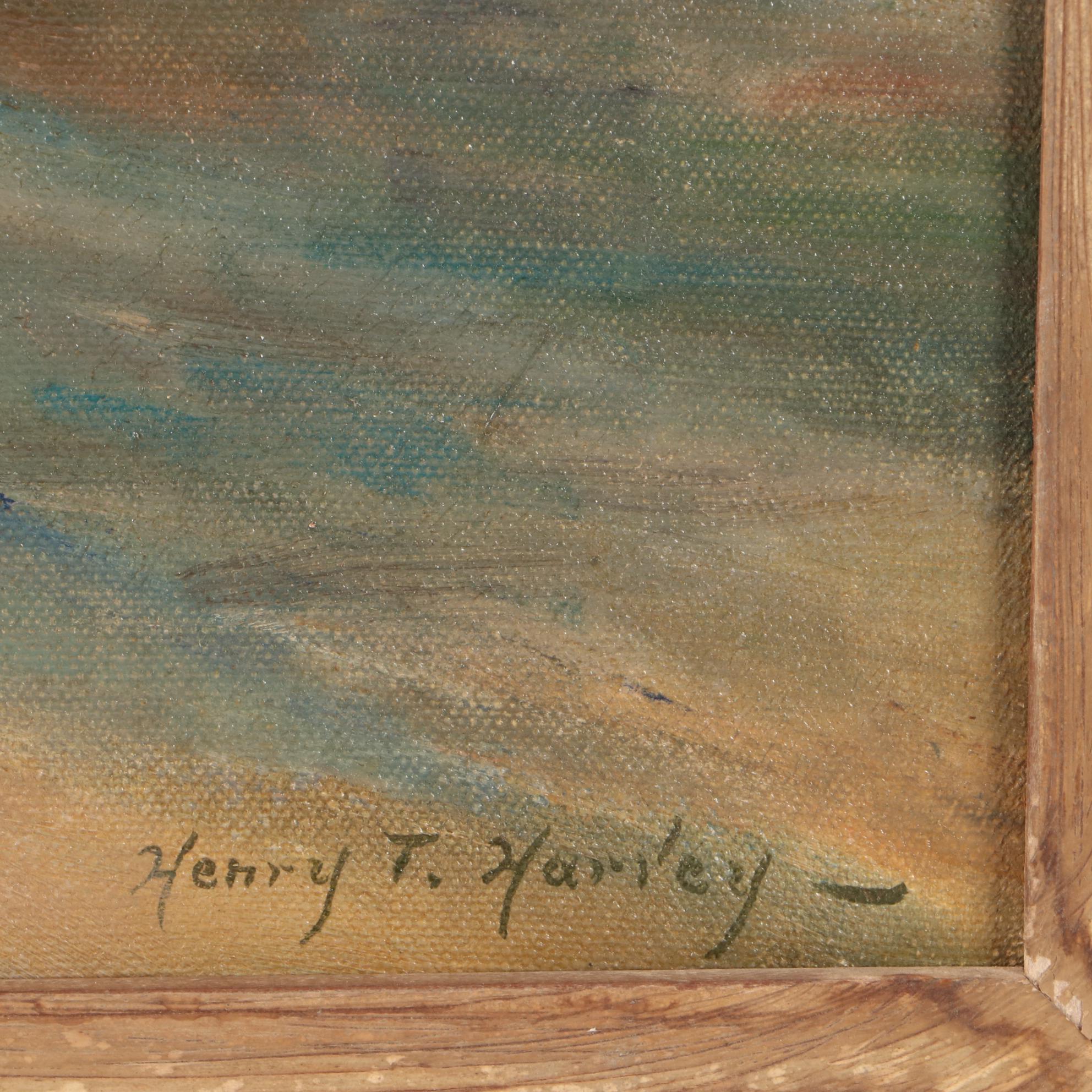 Henry T. Harvey Early 20th-Century City Street Scene Oil Painting