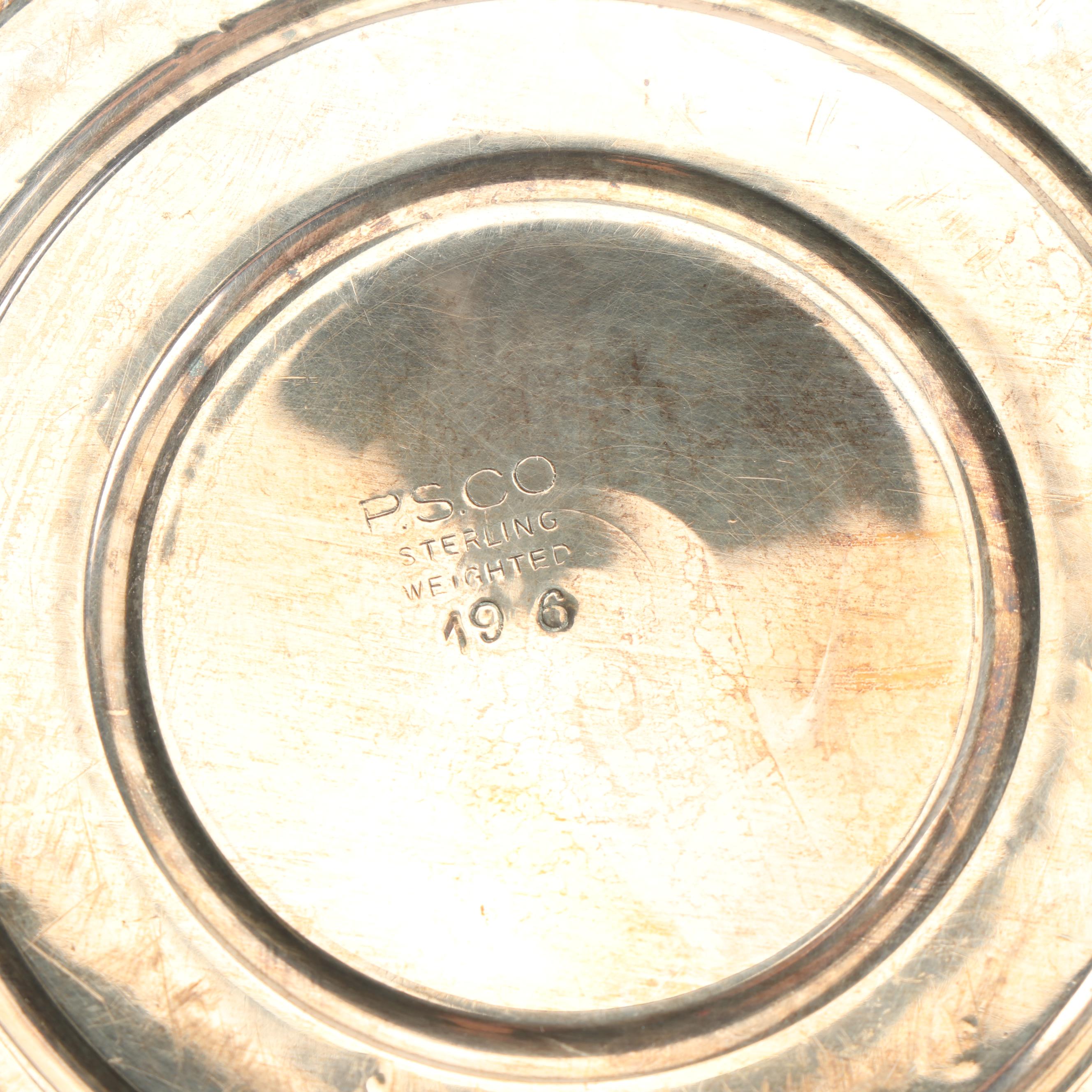 Gorham "Puritan" Sterling Silver Candlesticks and P.S. Co. Sterling Compote