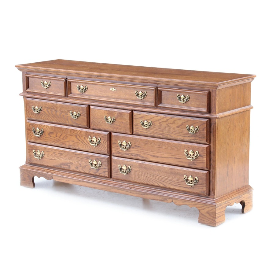 Colonial Style Oak Chest of Drawers , 21st Century