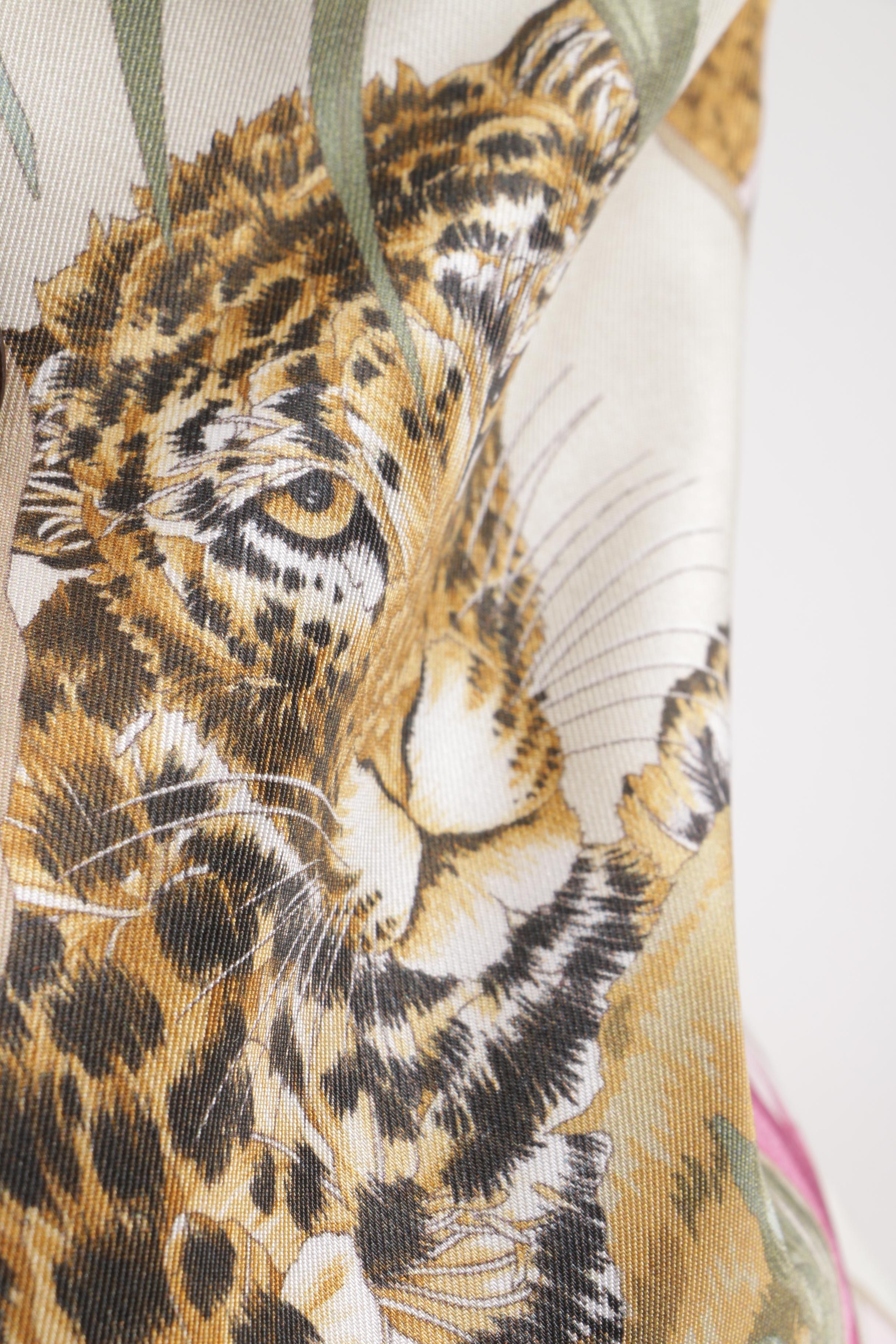 Salvatore Ferragamo Animal and Floral Print Nylon Tote