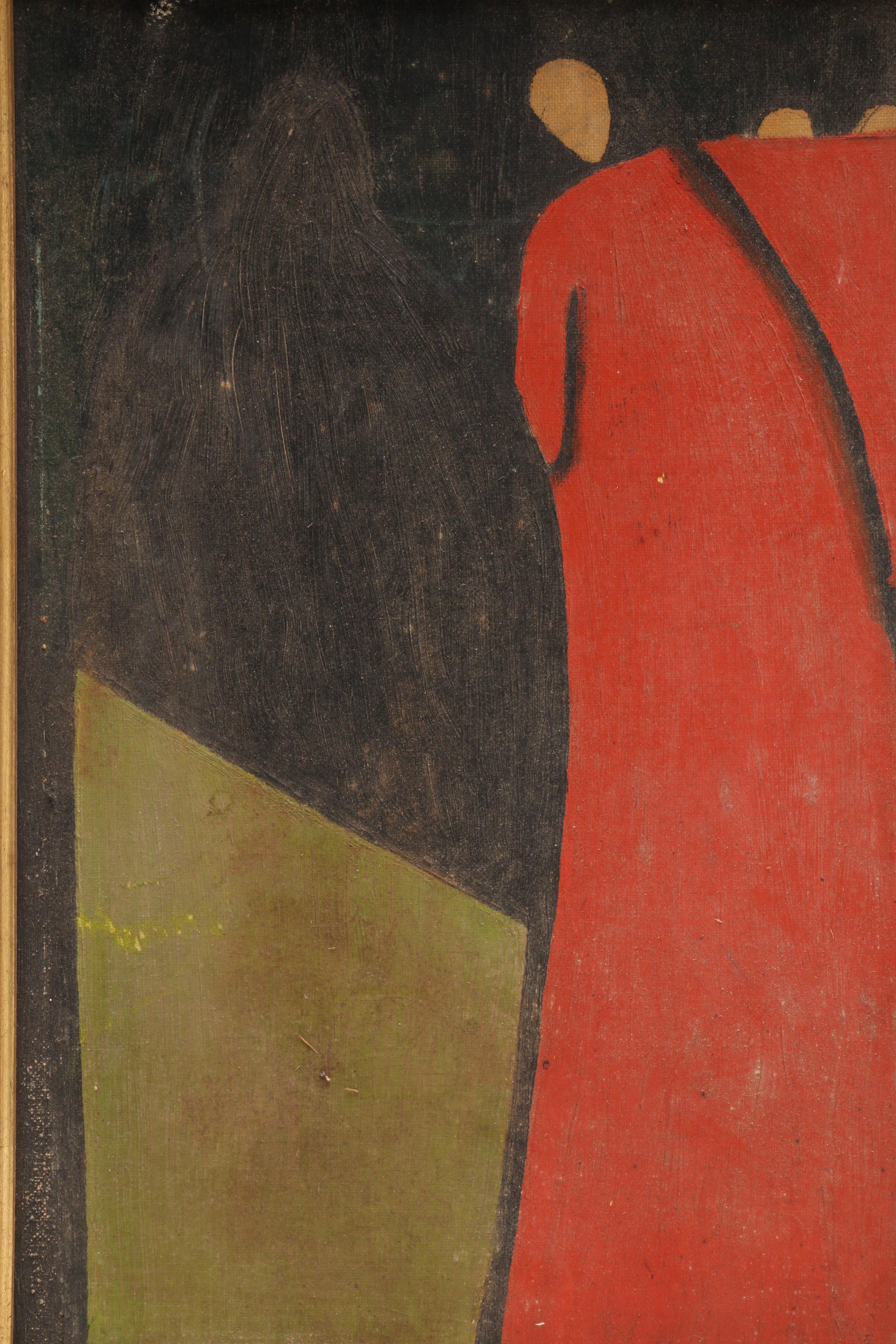 Mid-Century Abstract Acrylic Painting