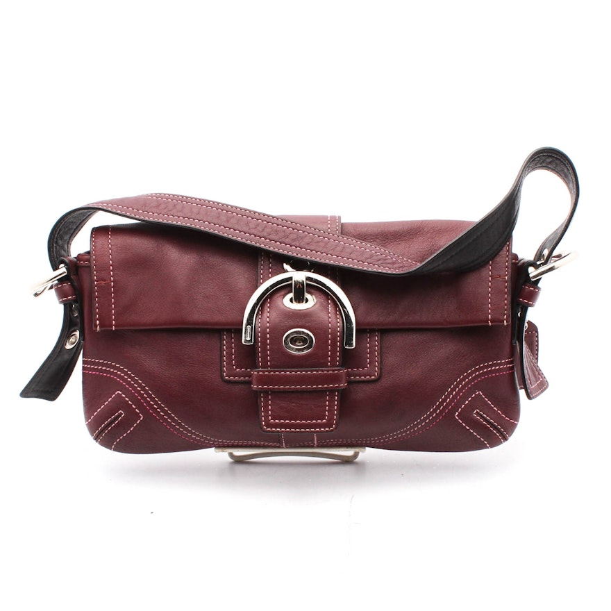 Coach Plum Leather Soho Baguette