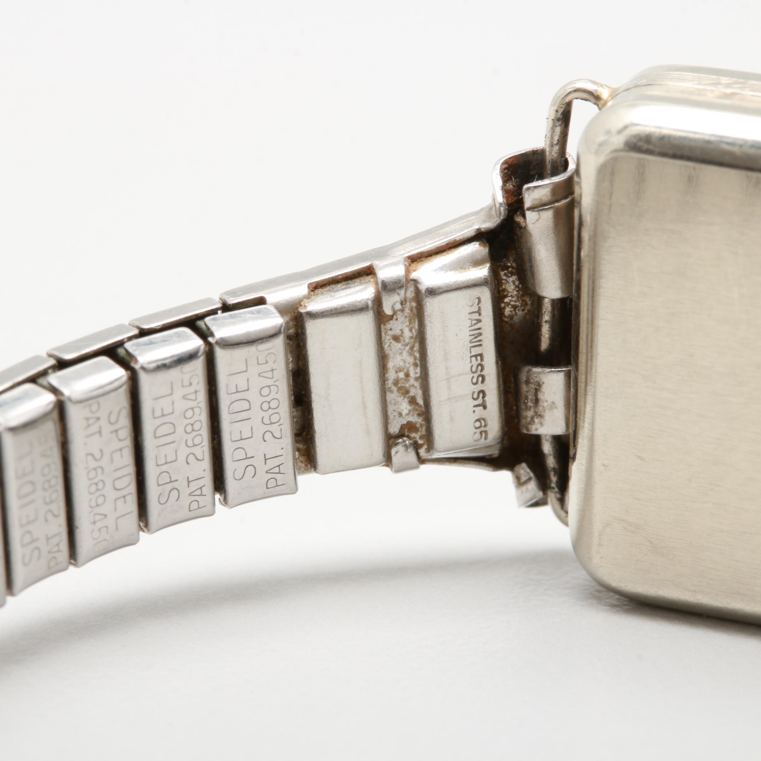 Circa 1925 Elgin "Lady & Tiger" 14K White Gold and Enamel Watch