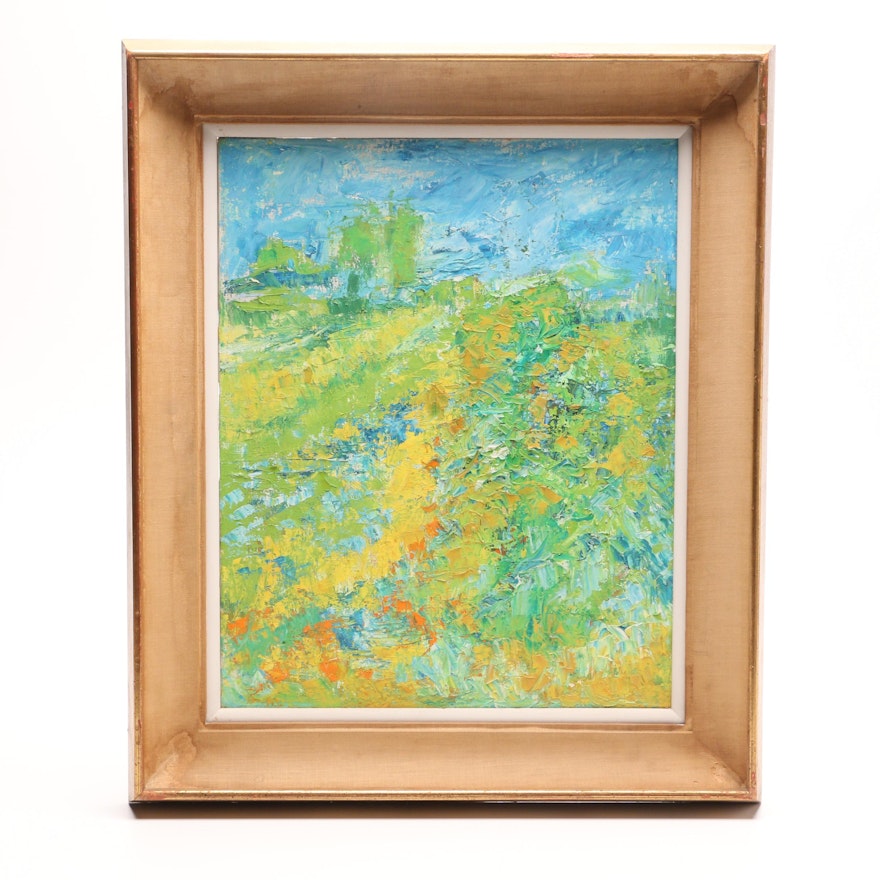 Mid-Century Abstract Landscape Oil Painting