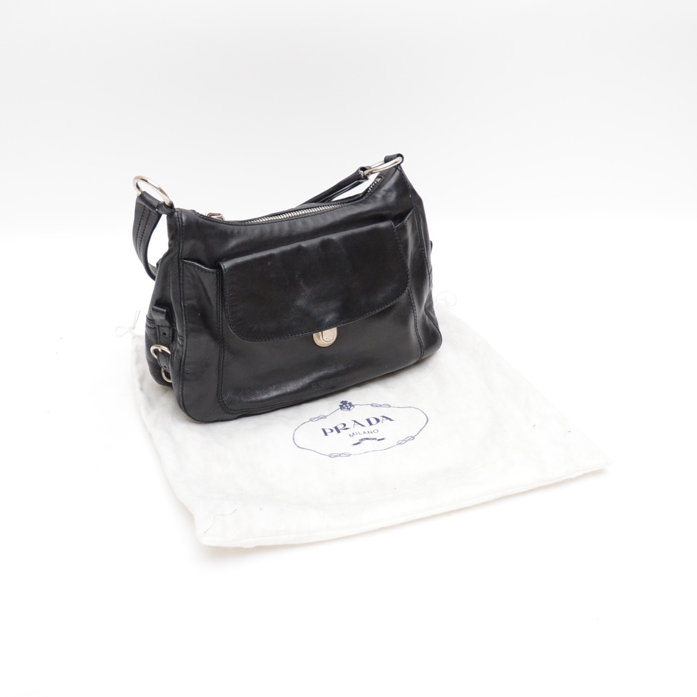 Prada Black Leather Shoulder Bag