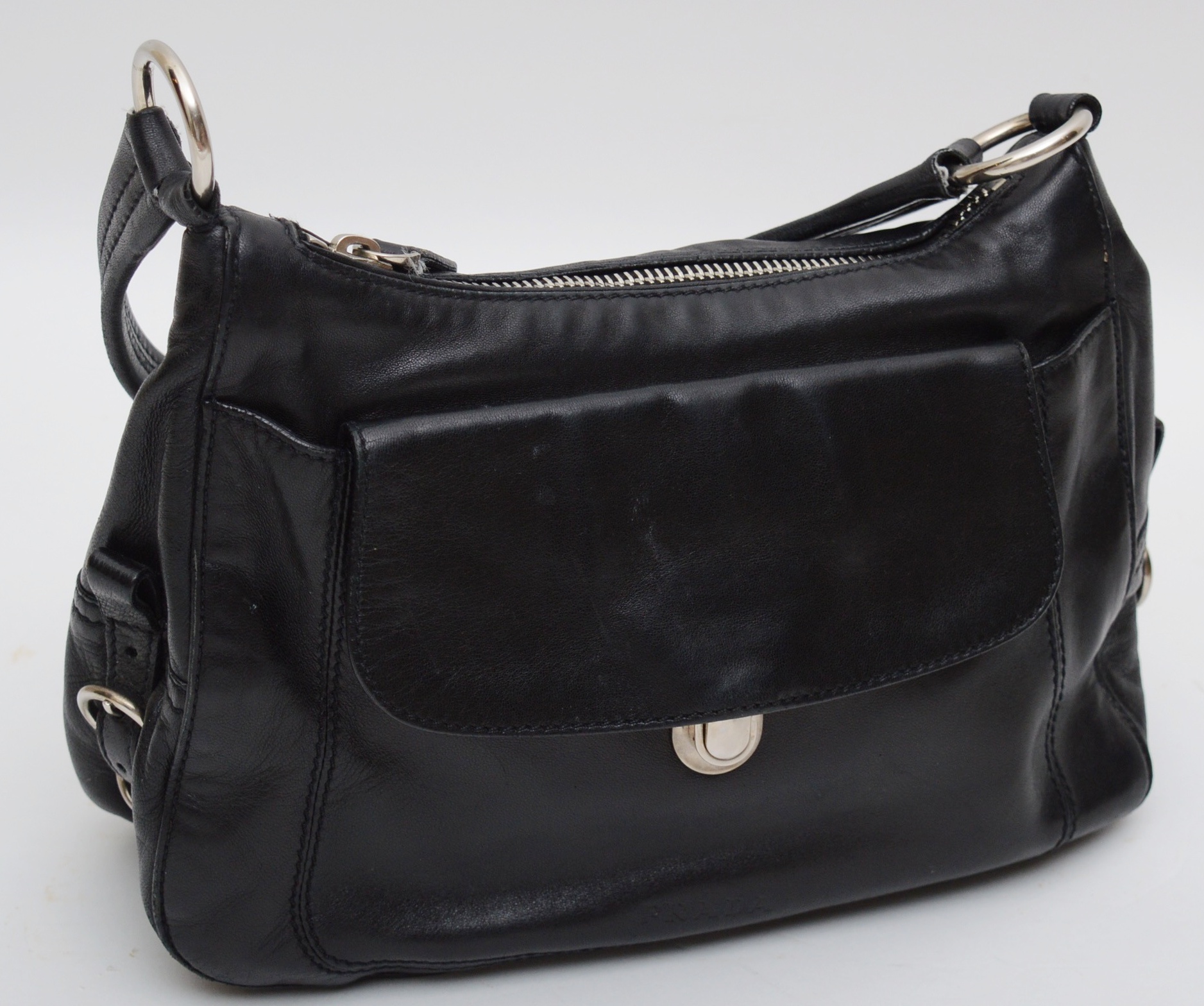 Prada Black Leather Shoulder Bag