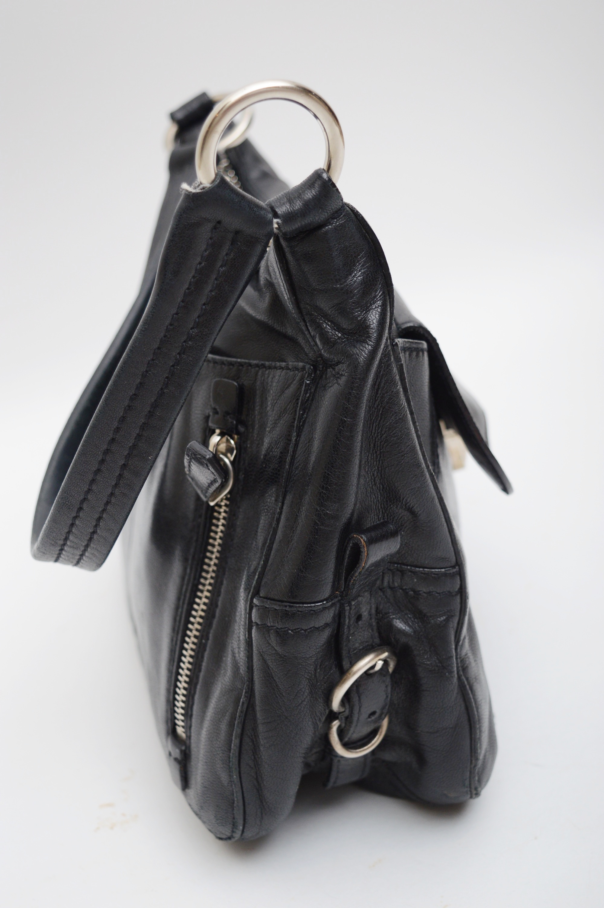 Prada Black Leather Shoulder Bag