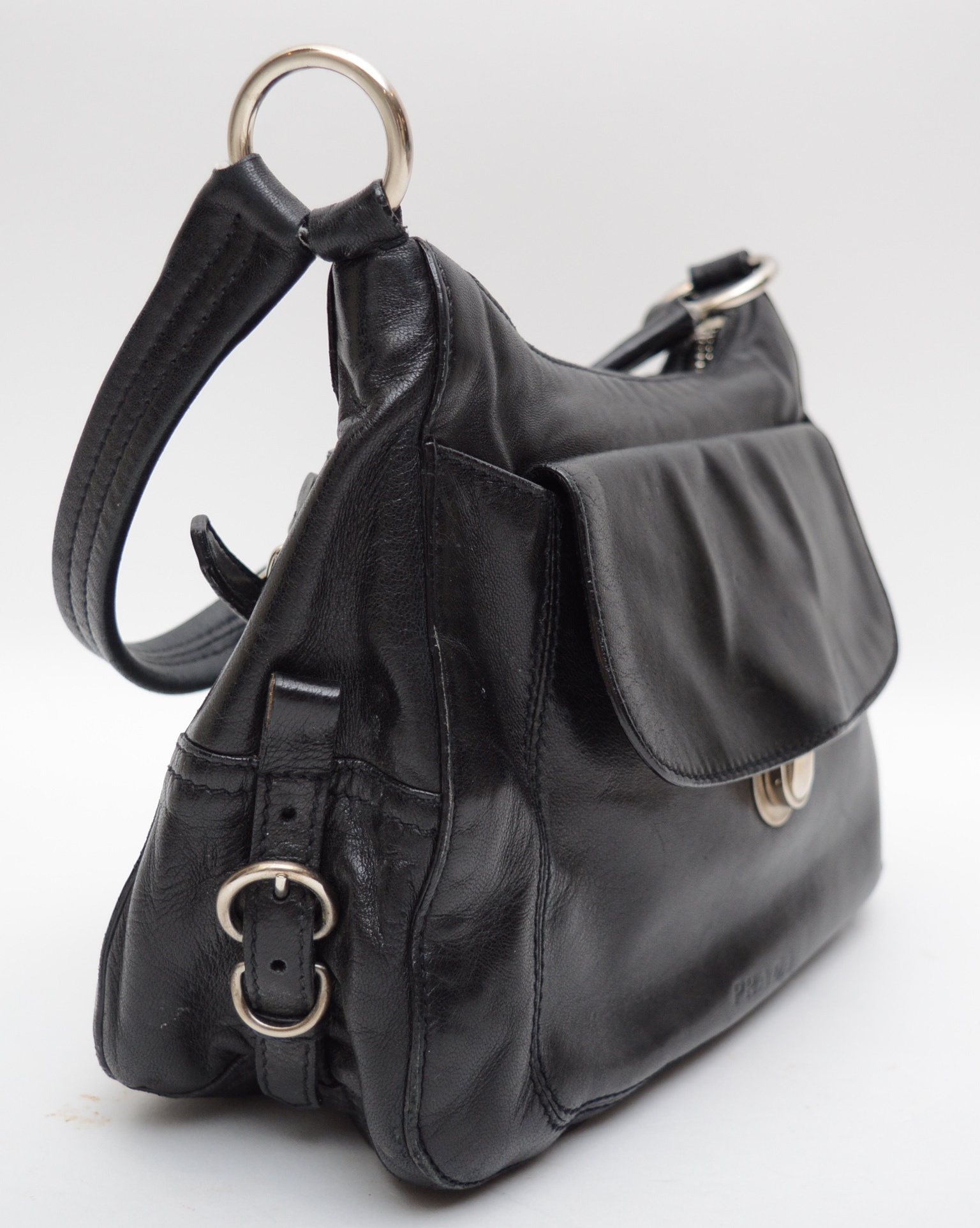 Prada Black Leather Shoulder Bag