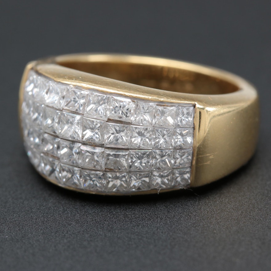 18K Yellow Gold 2.50 CTW Diamond Ring