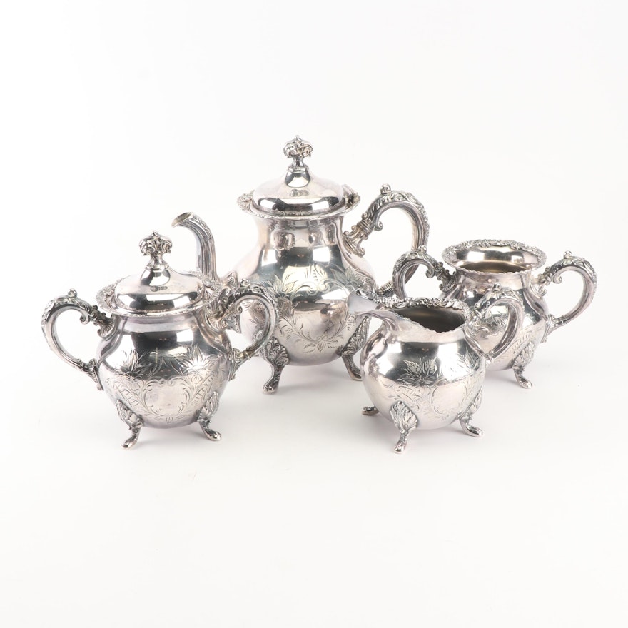 Van Bergh Silver Plate Co. Quadruple Plate Four-Piece Tea Set