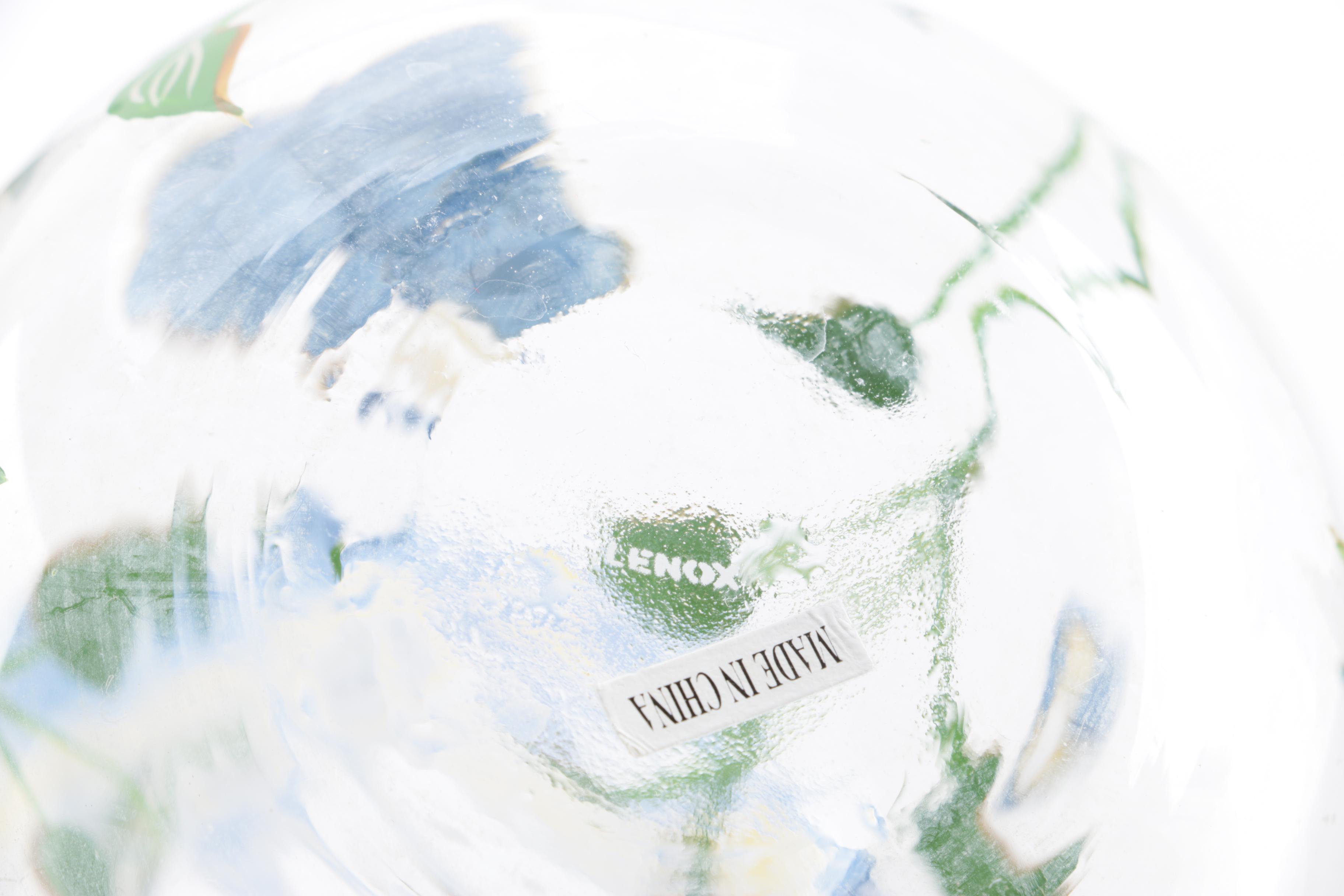 Lenox "Butterfly Meadow" Hand-Painted Glass Vases