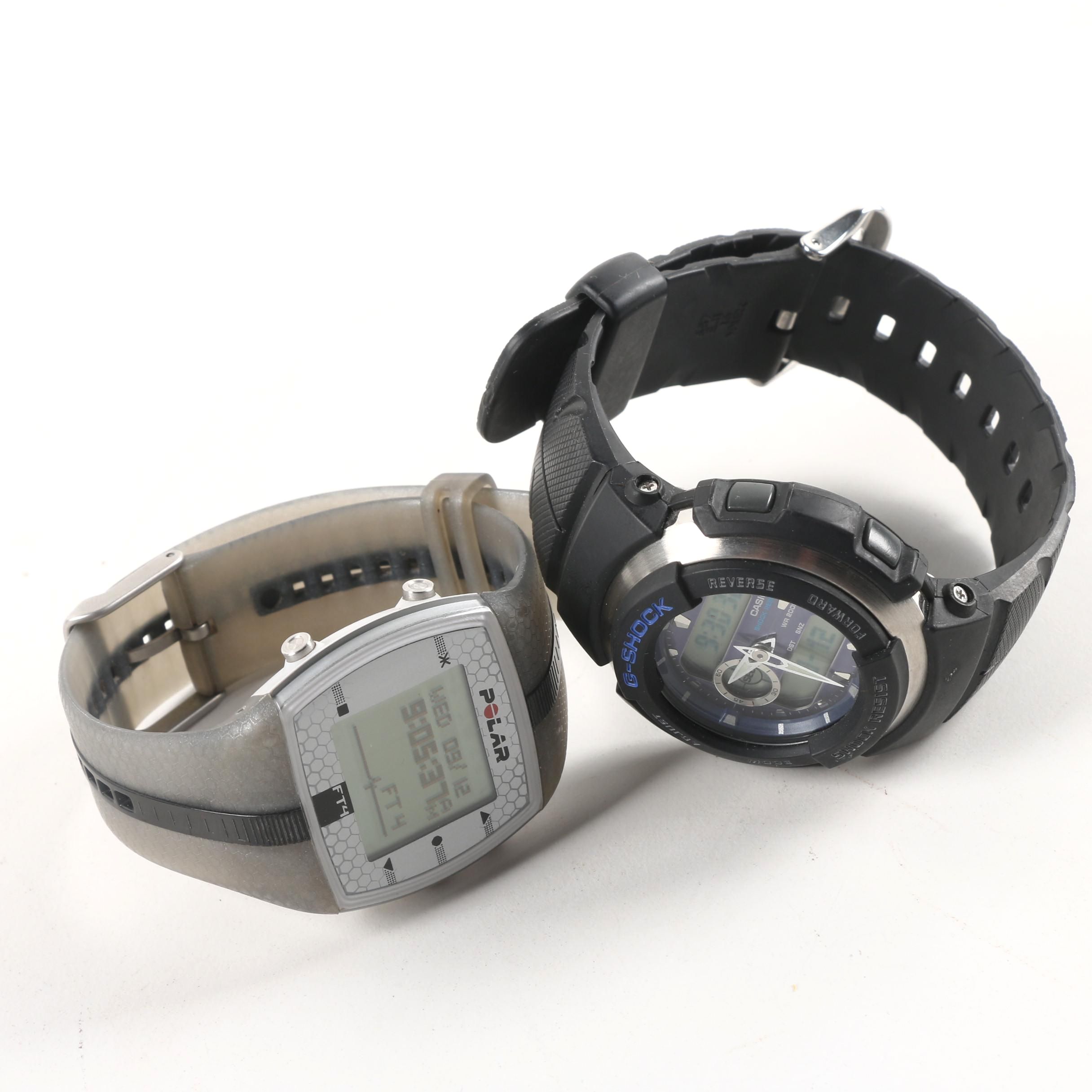 Casio G-Shock G-300 and Polar FT4 Digital Watches