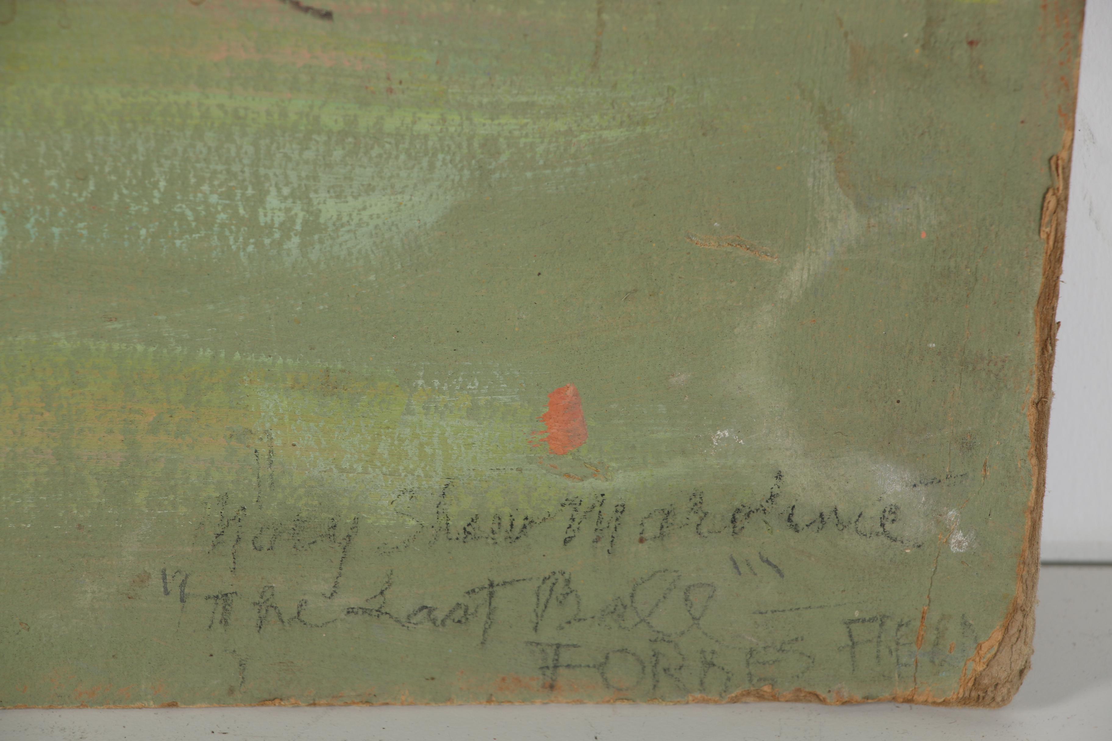 Mary Shaw c. 1966 Mixed Media Painting "The Last Forbes Field"