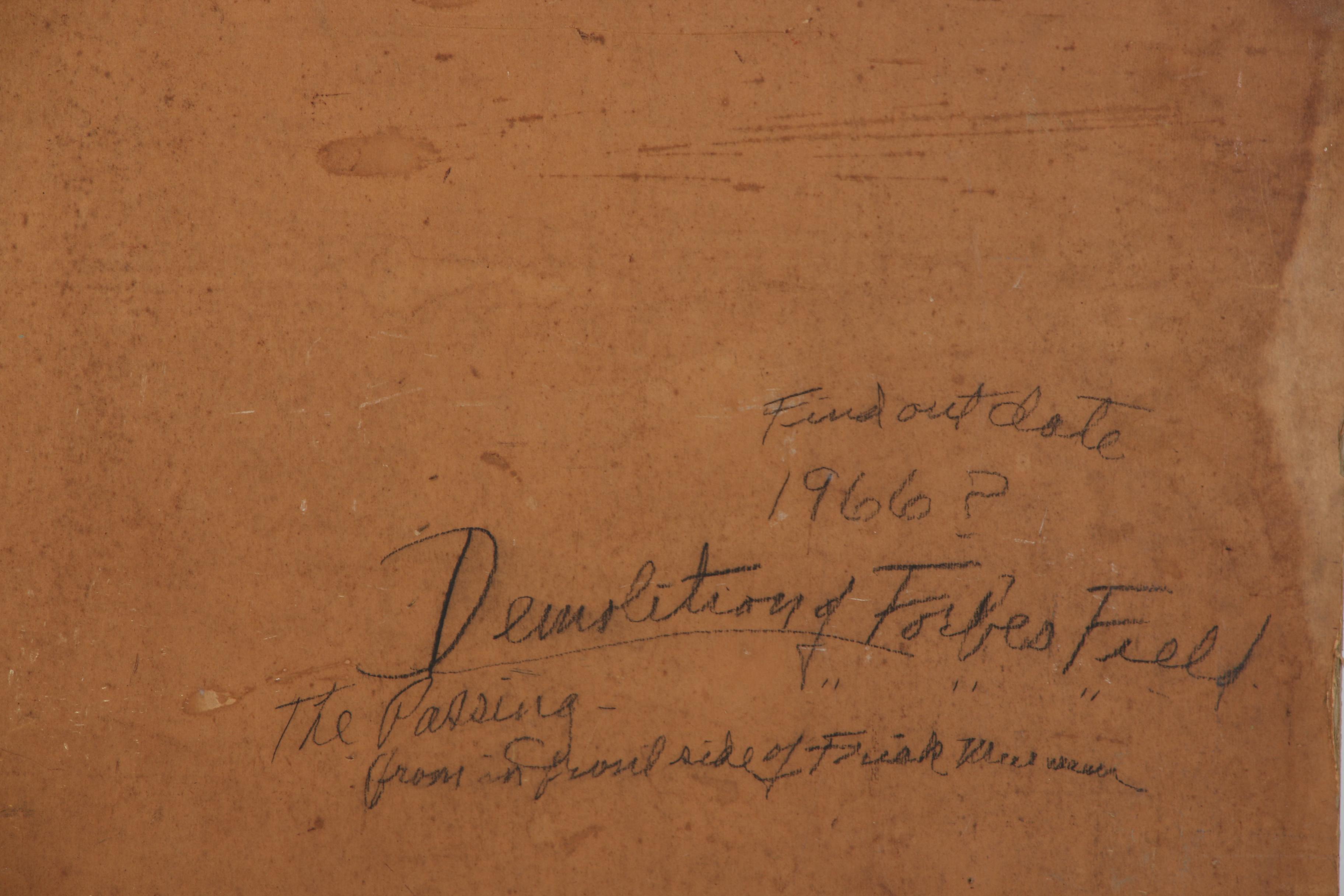 Mary Shaw c. 1966 Mixed Media Painting "The Last Forbes Field"