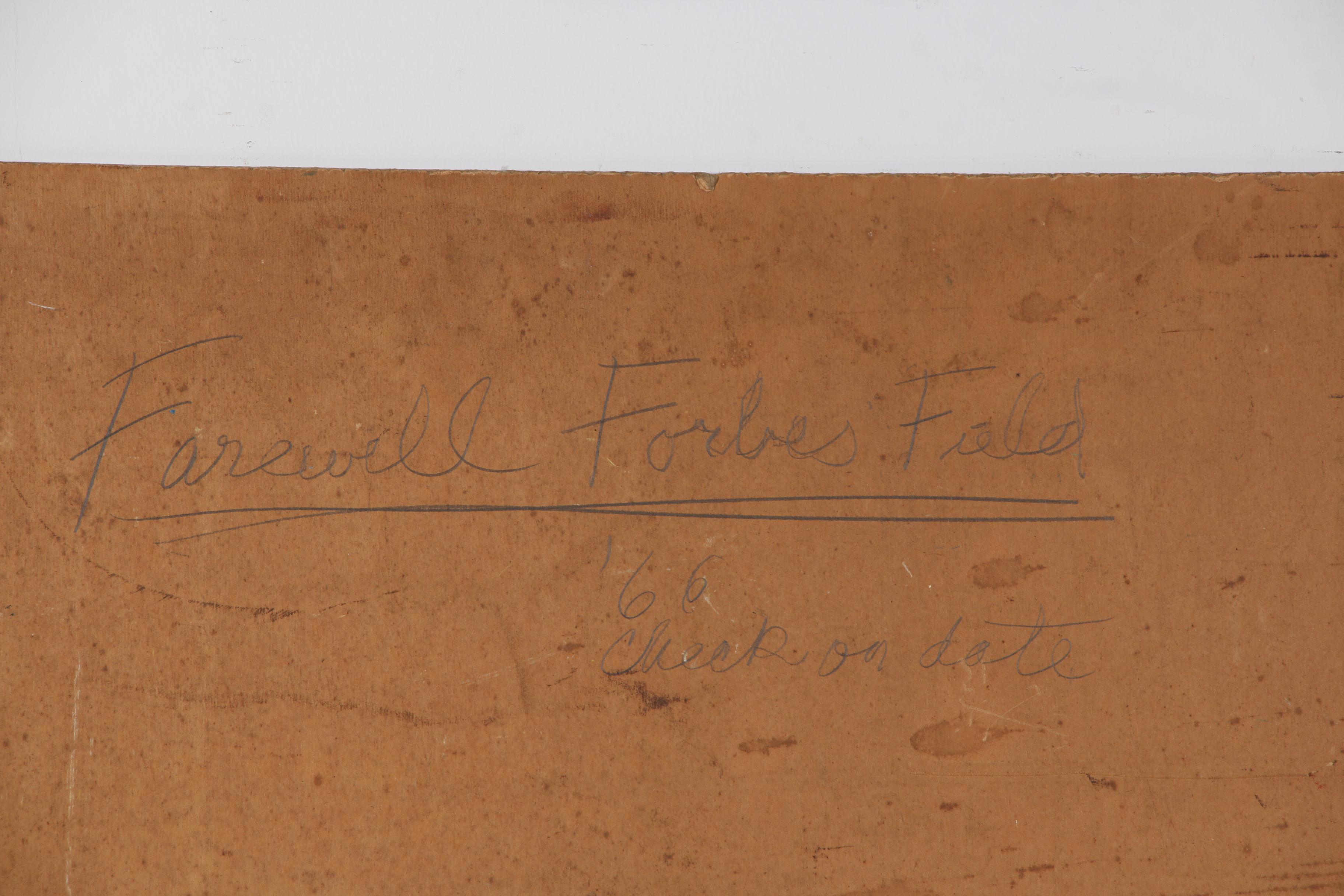 Mary Shaw c. 1966 Mixed Media Painting "The Last Forbes Field"