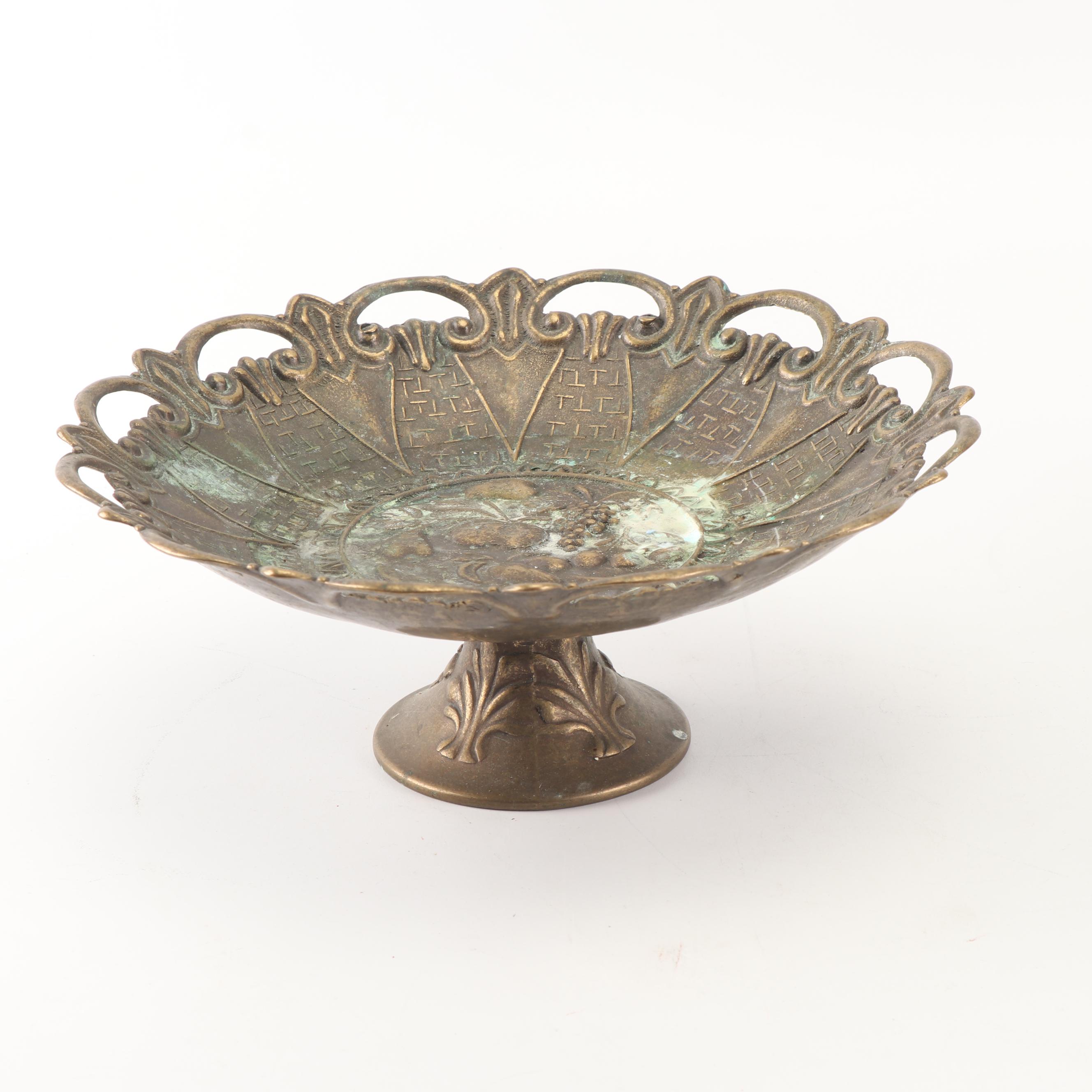 Blackamoor Nubian Figurine with Embossed Brass Vessels and "Lion of Lucerne"