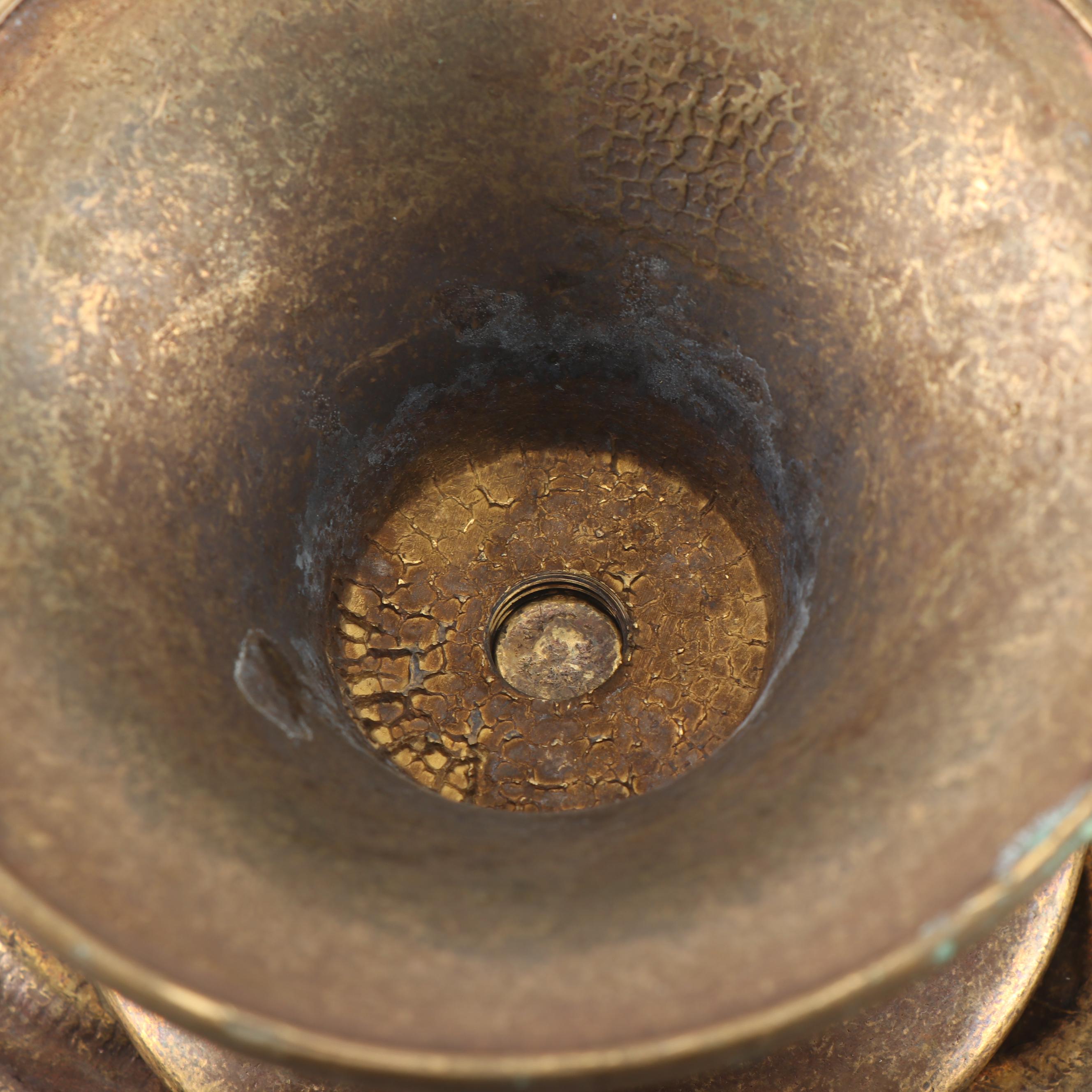 Blackamoor Nubian Figurine with Embossed Brass Vessels and "Lion of Lucerne"