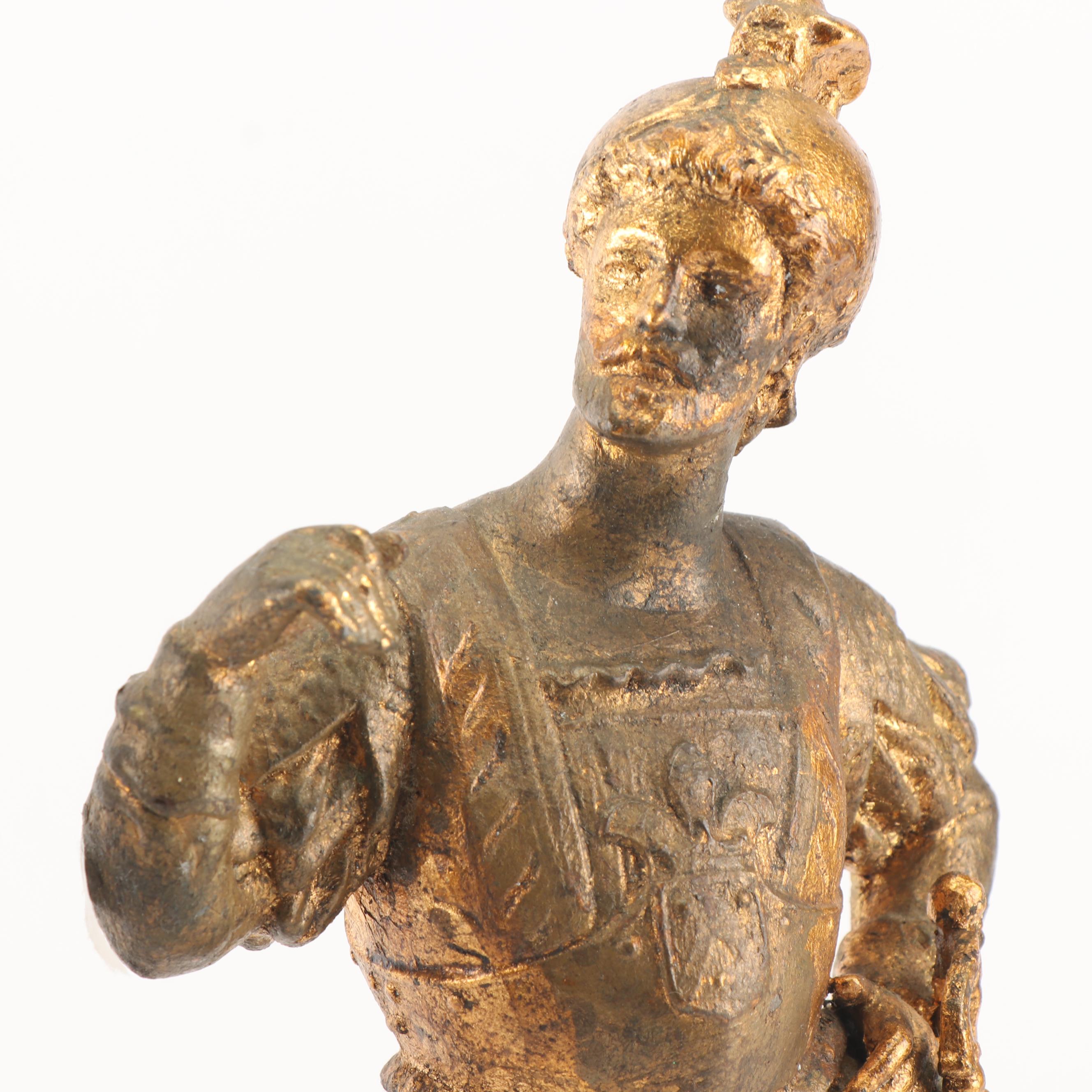 Painted Renaissance Soldier Spelter Figurines, Late 19th C.