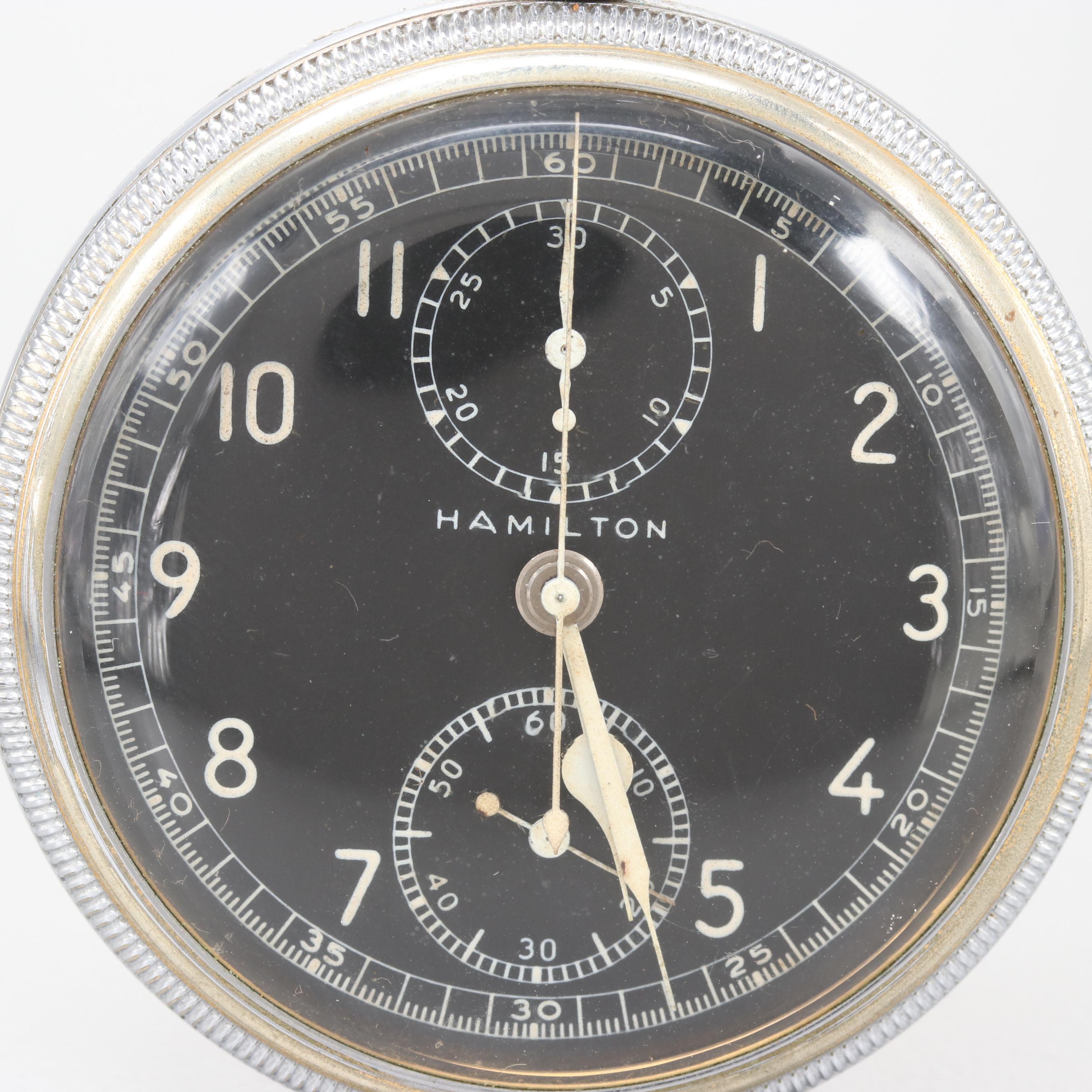 Circa 1940s Hamilton Open Face Military Chronograph Watch
