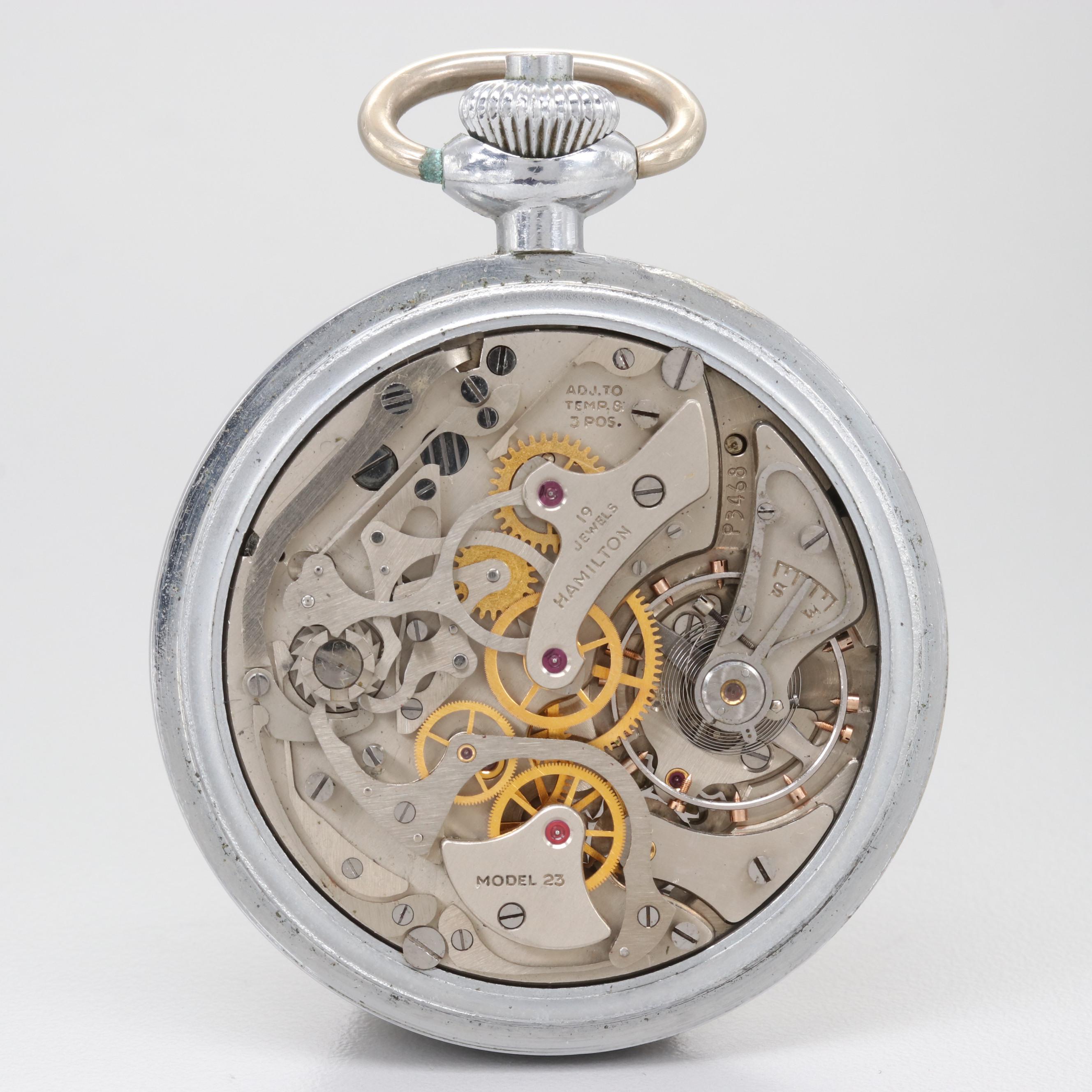 Circa 1940s Hamilton Open Face Military Chronograph Watch