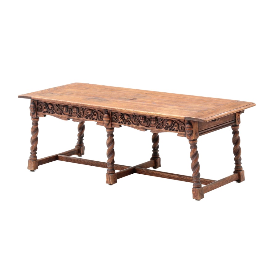 Renaissance Revival Style Coffee Table "Feudal Oak" by Jamestown Lounge Co.