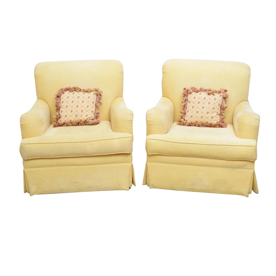 Pair of Upholstered Armchairs, Late to Mid 20th Century