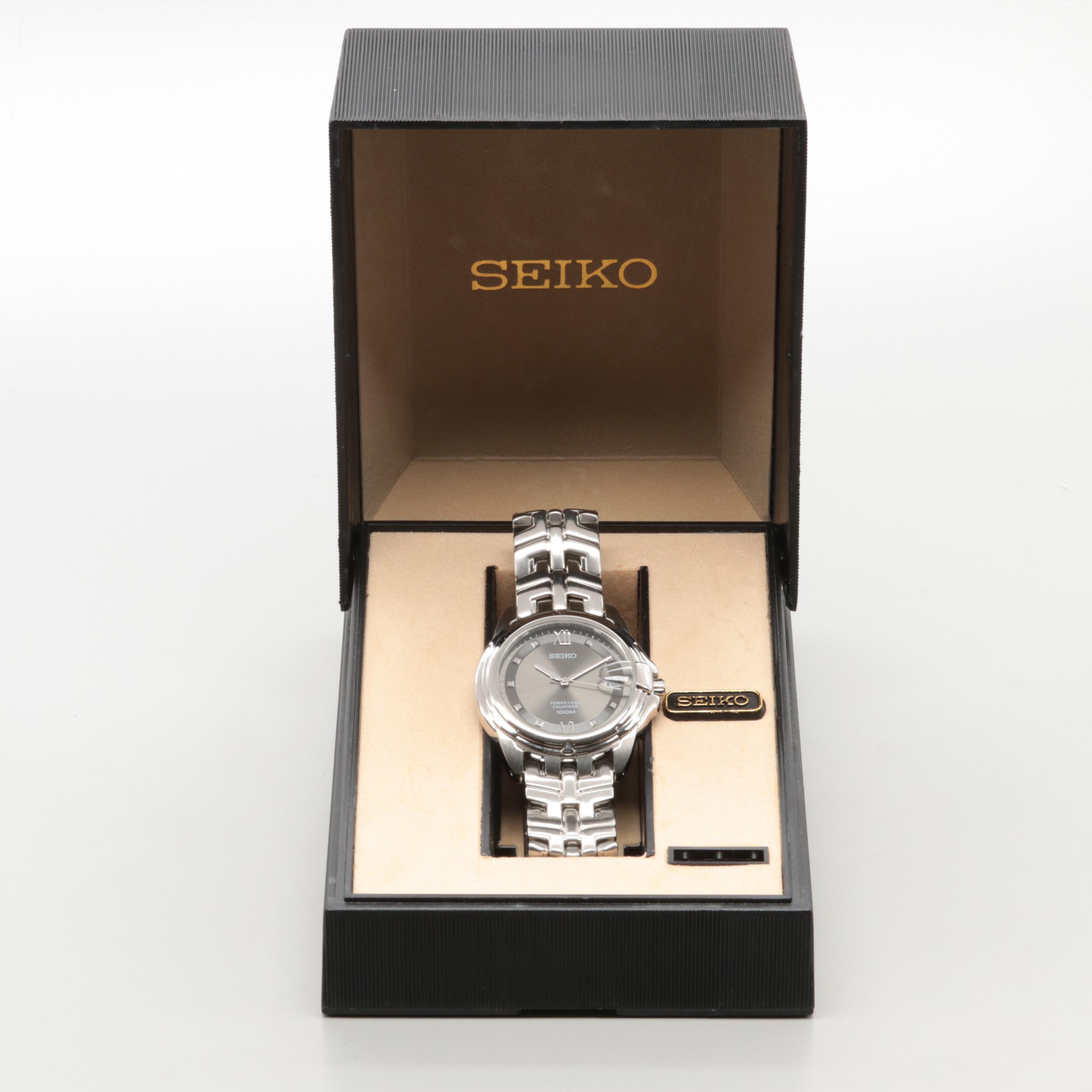 Seiko Model SLL189 Perpetual Calendar Watch