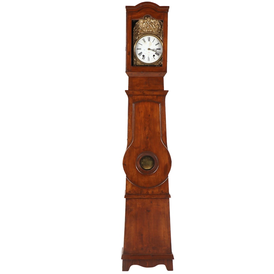 19th Century French Provincial Comtoise Tall Case Clock