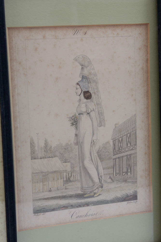 Antique Hand-Tinted Fashion Plate Etchings