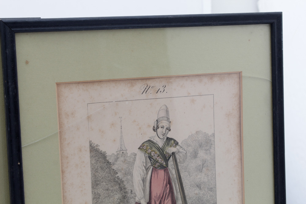 Antique Hand-Tinted Fashion Plate Etchings